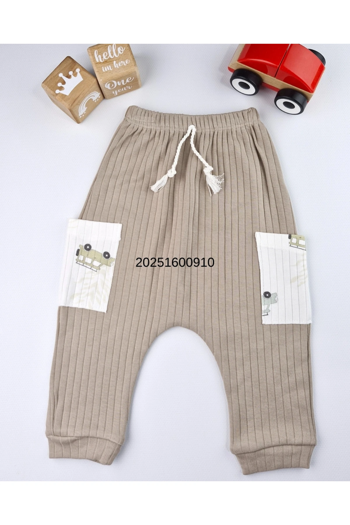 Asliva Safari Desenli Ribanalı %100 Pamuk Unisex Bebek Takımı (3-12 Ay)