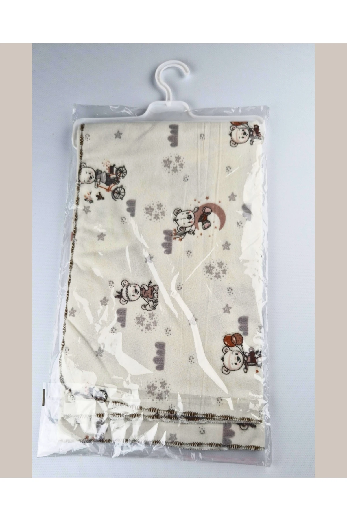 ASLIVA Ayıcık Desenli %100 Pamuk Bebek Battaniyesi Yumuşak Pazen Örtü Yenidoğan