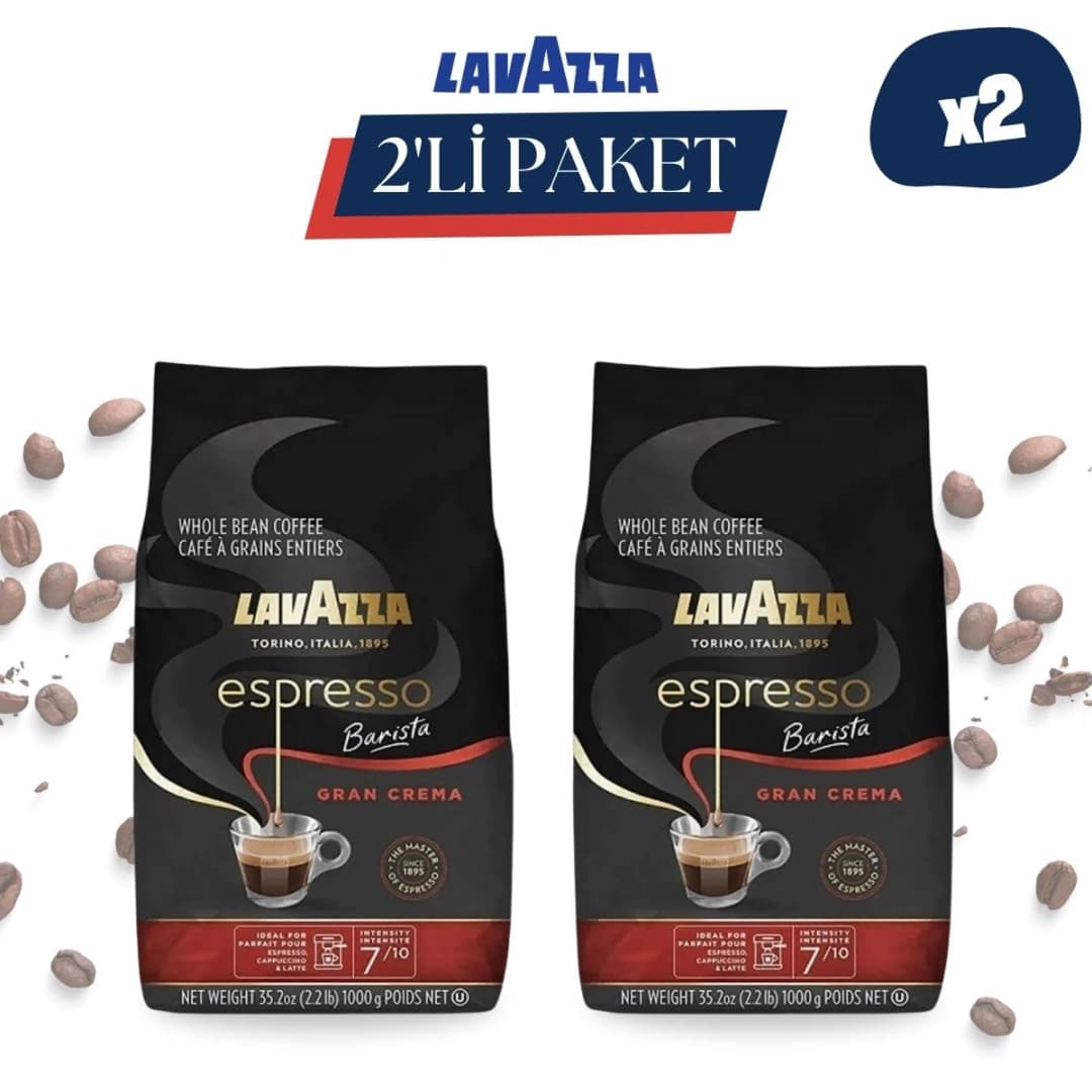 Lavazza Barista Gran Crema 2'li Paket Çekirdek Kahve