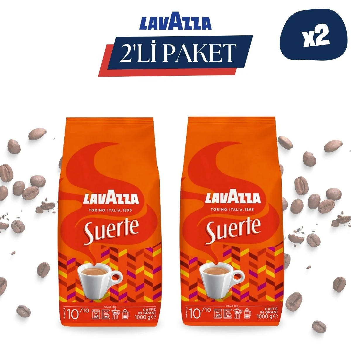 れいたそ Lavazza Suerte 2'li Paket Çekirdek Kahve