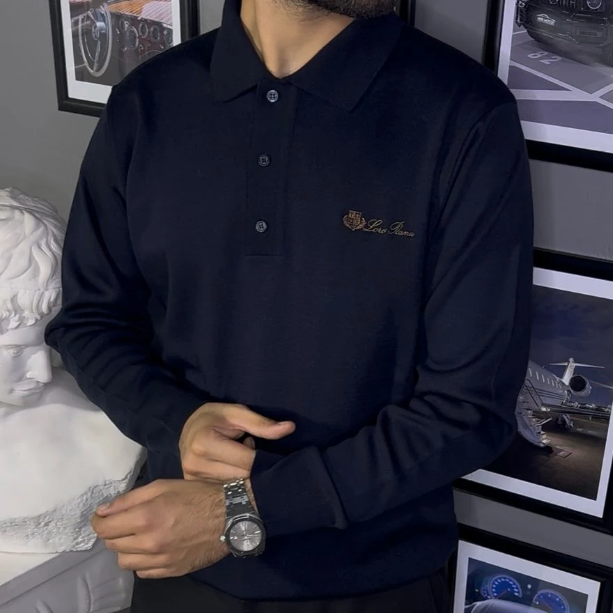 LORO PİANA POLO YAKALI TRİKO - LACİVERT