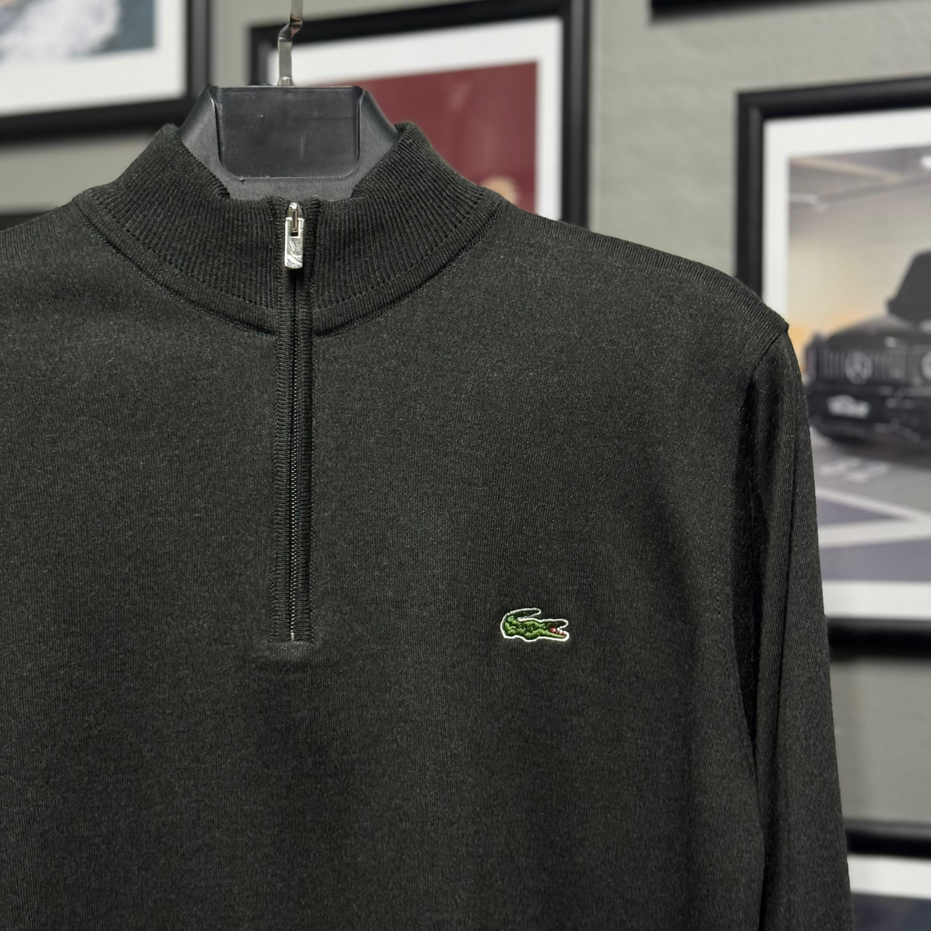 LACOSTE YARIM FERMUARLI TRİKO - GRİ