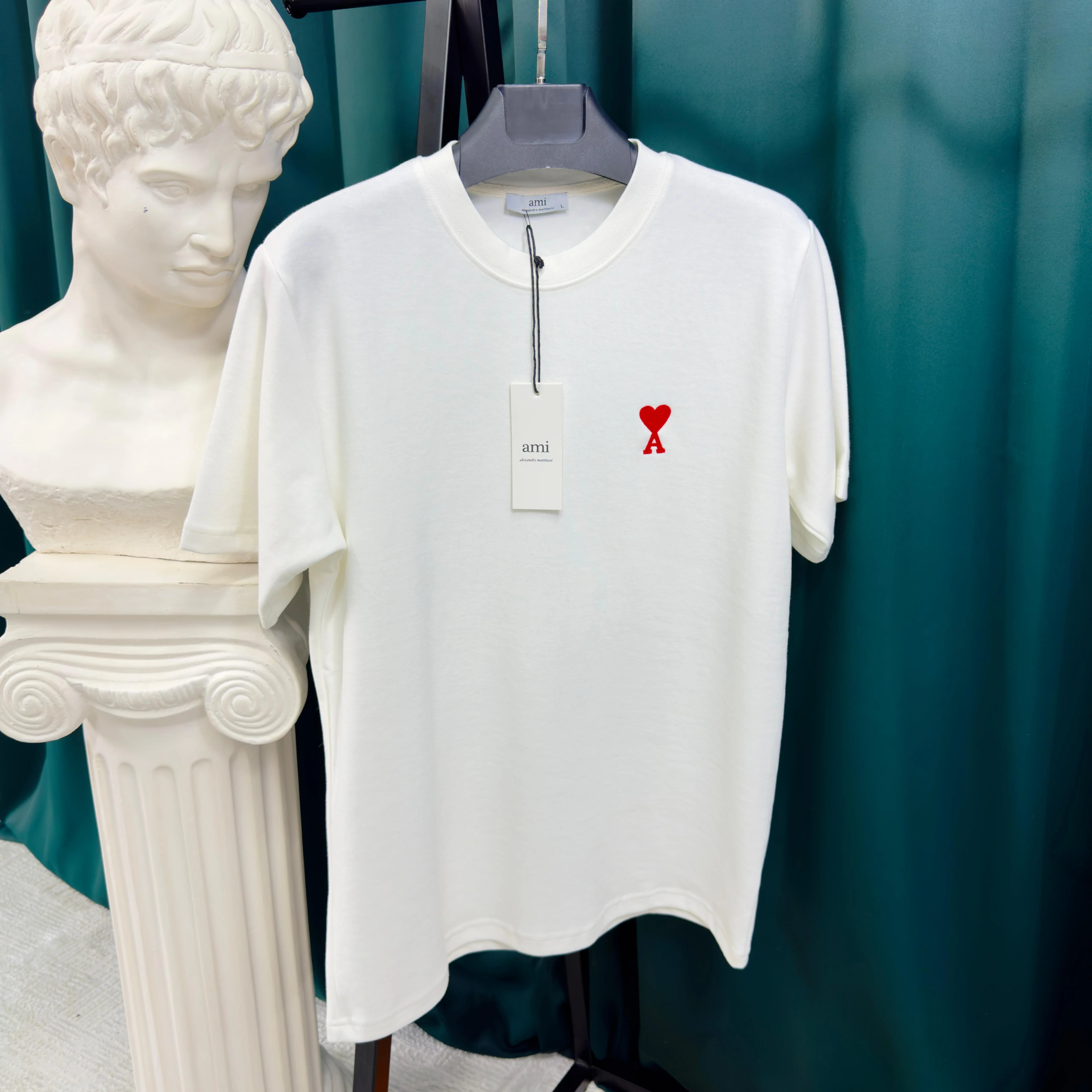 AMİ DOUBLE FACE T-SHİRT - BEYAZ