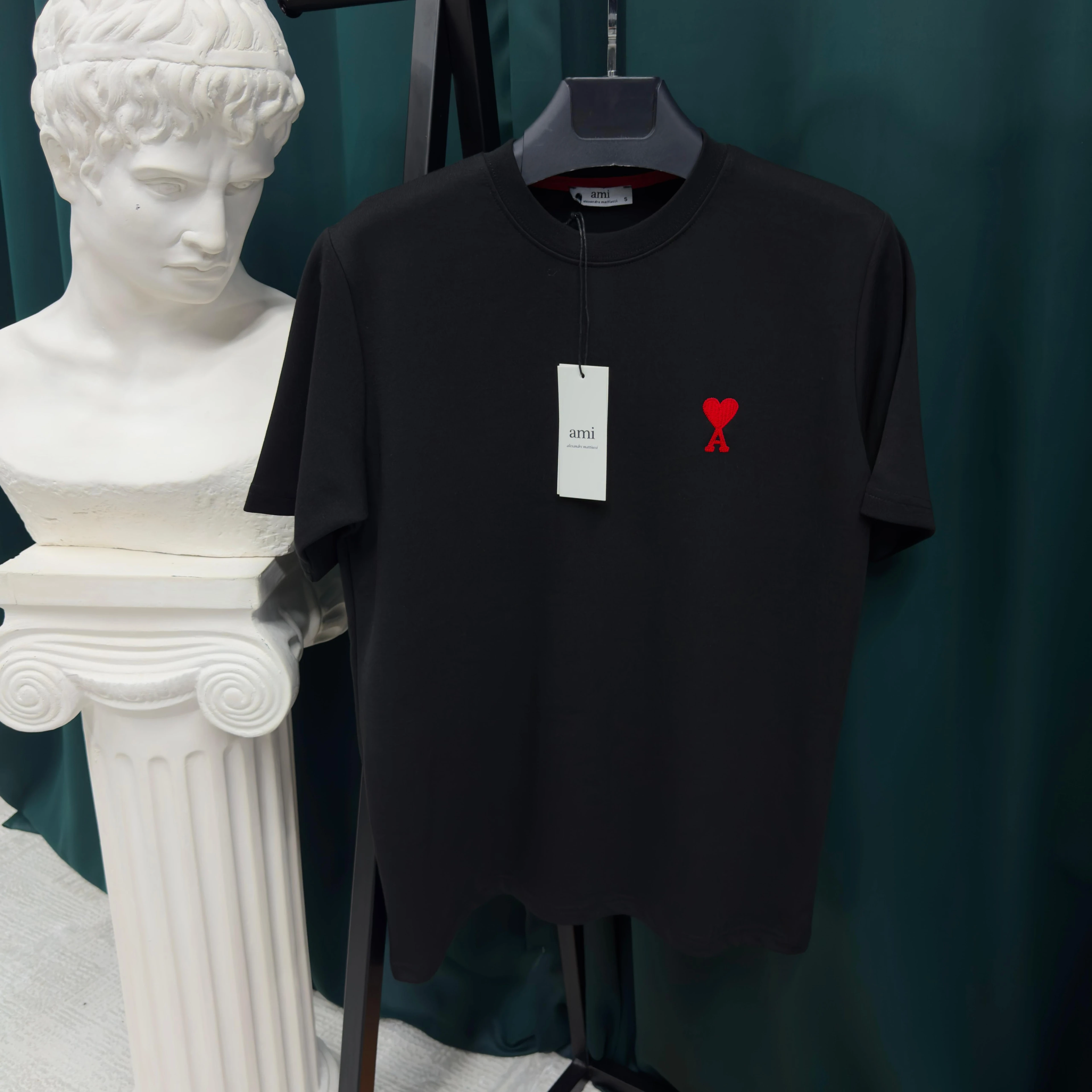 AMİ DOUBLE FACE T-SHİRT - SİYAH