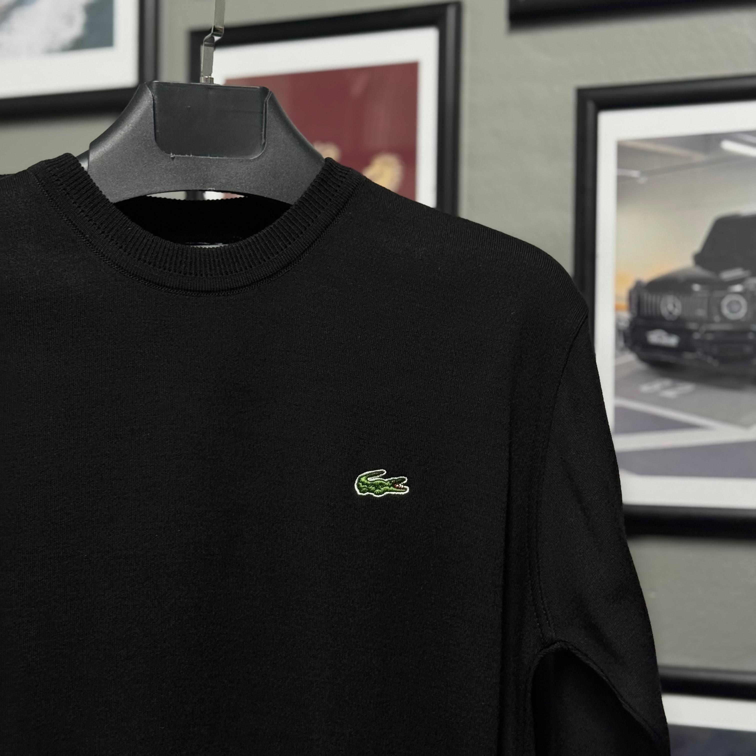 LACOSTE BİSİKLET YAKALI TRİKO - SİYAH