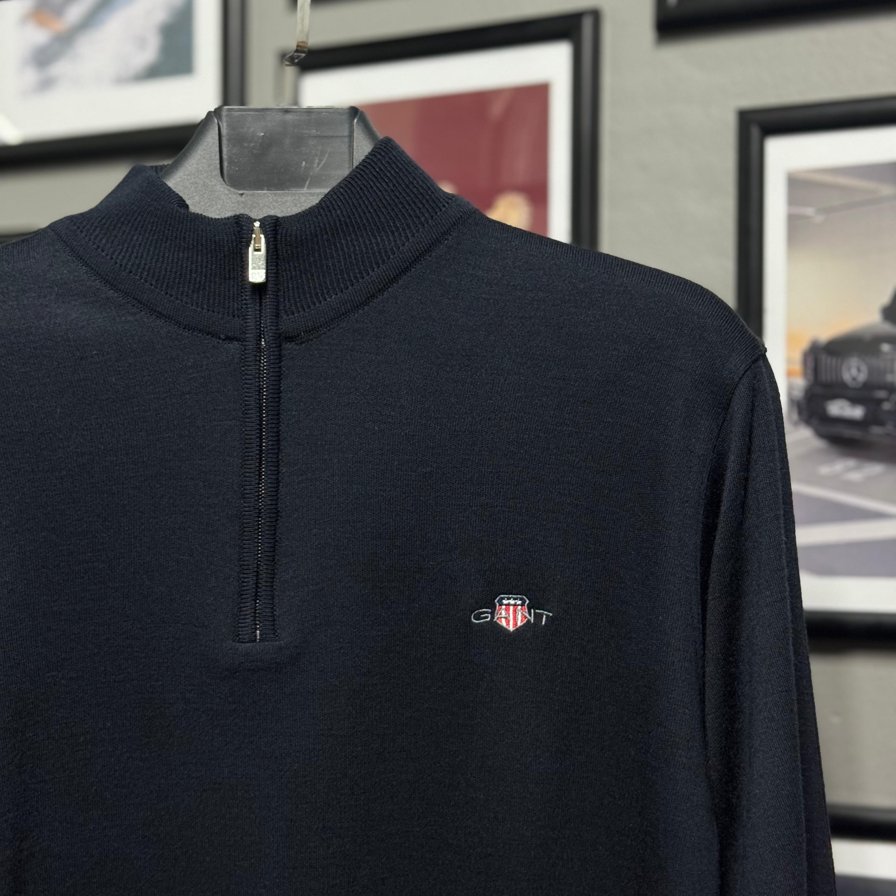 GANT YARIM FERMUARLI TRİKO - LACİVERT