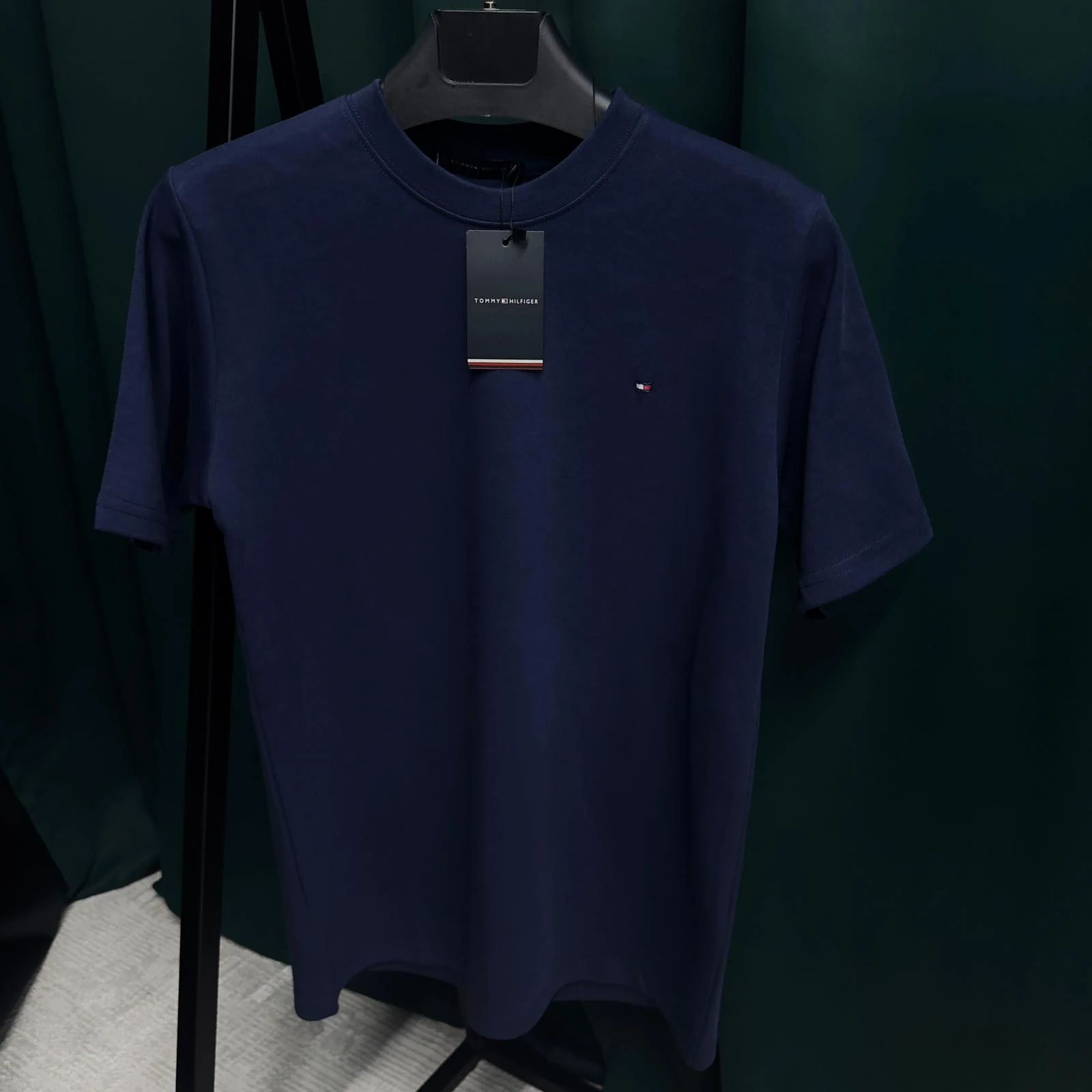 TOMMY DOUBLE FACE T-SHİRT - LACİVERT