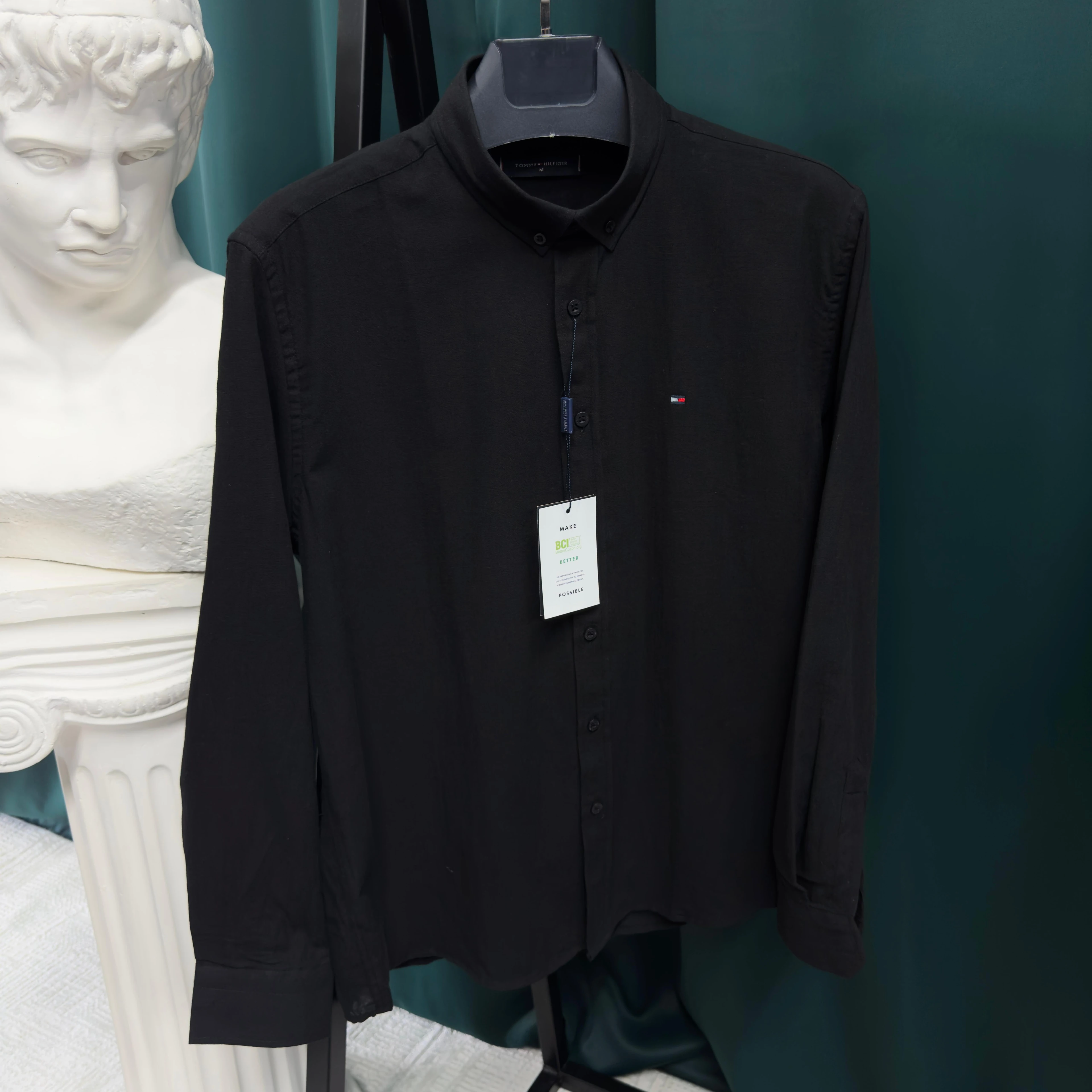 TOMMY KETEN GÖMLEK - SİYAH