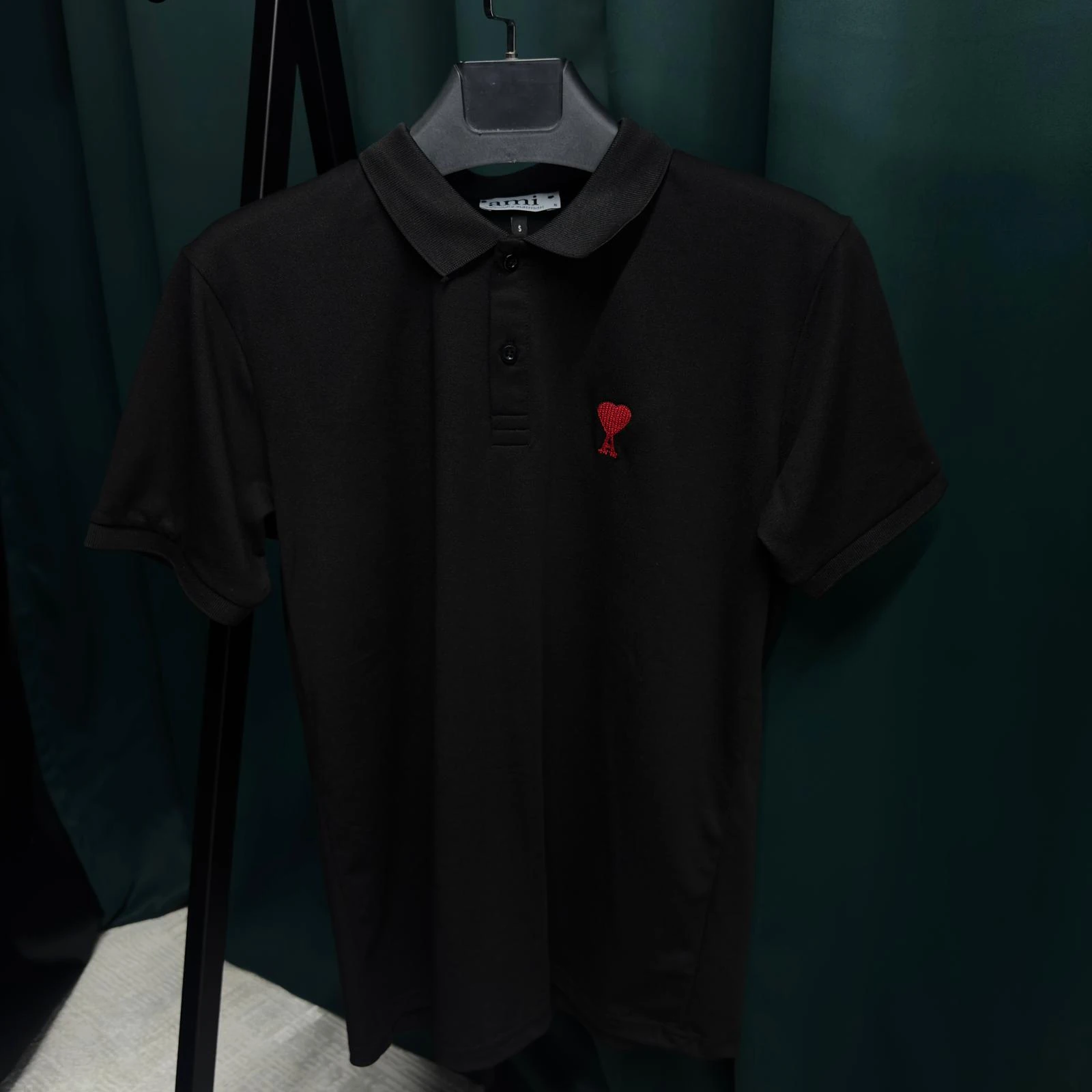AMİ POLO YAKA T-SHİRT - SİYAH