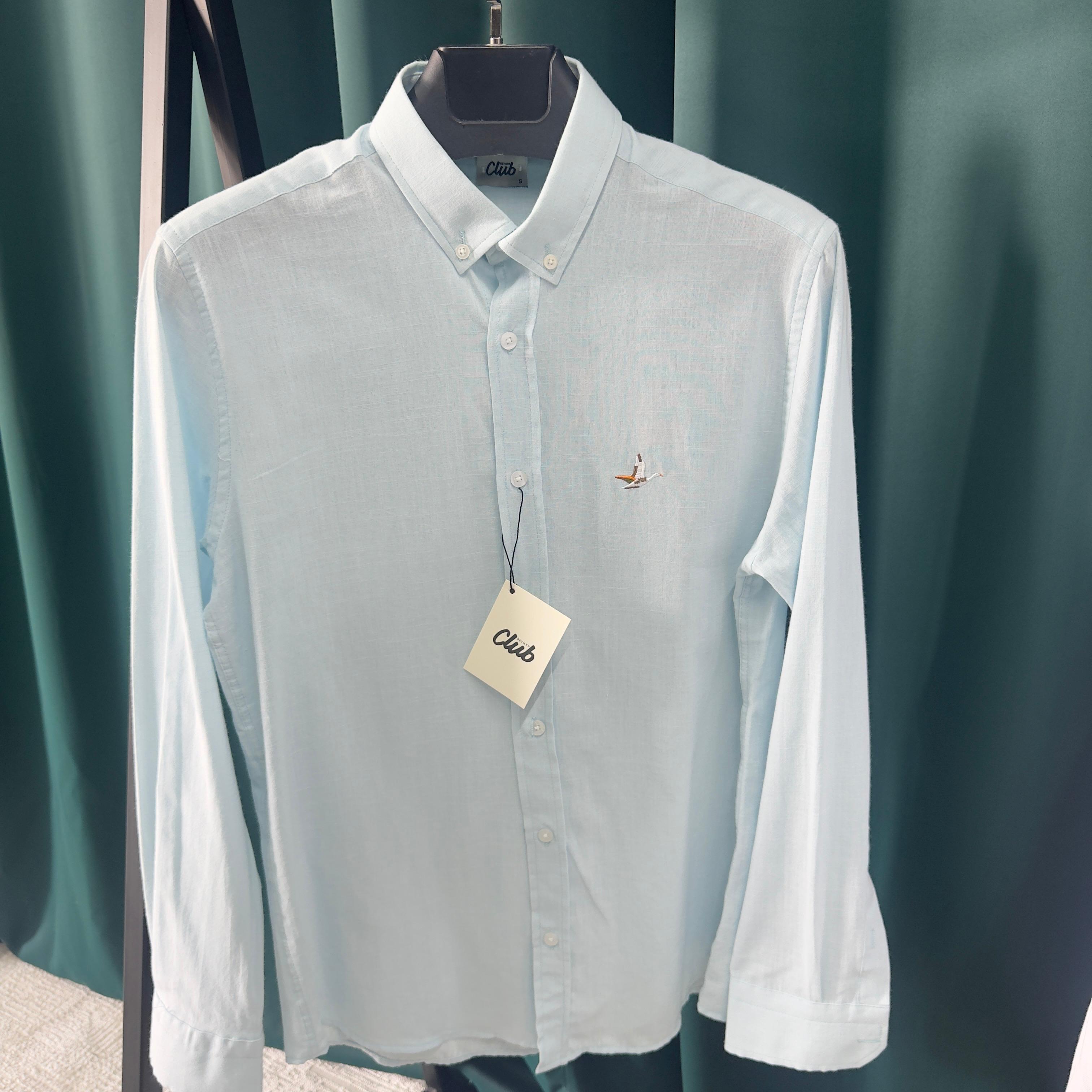 BEYMEN CLUB KETEN GÖMLEK - BUZ MAVİSİ