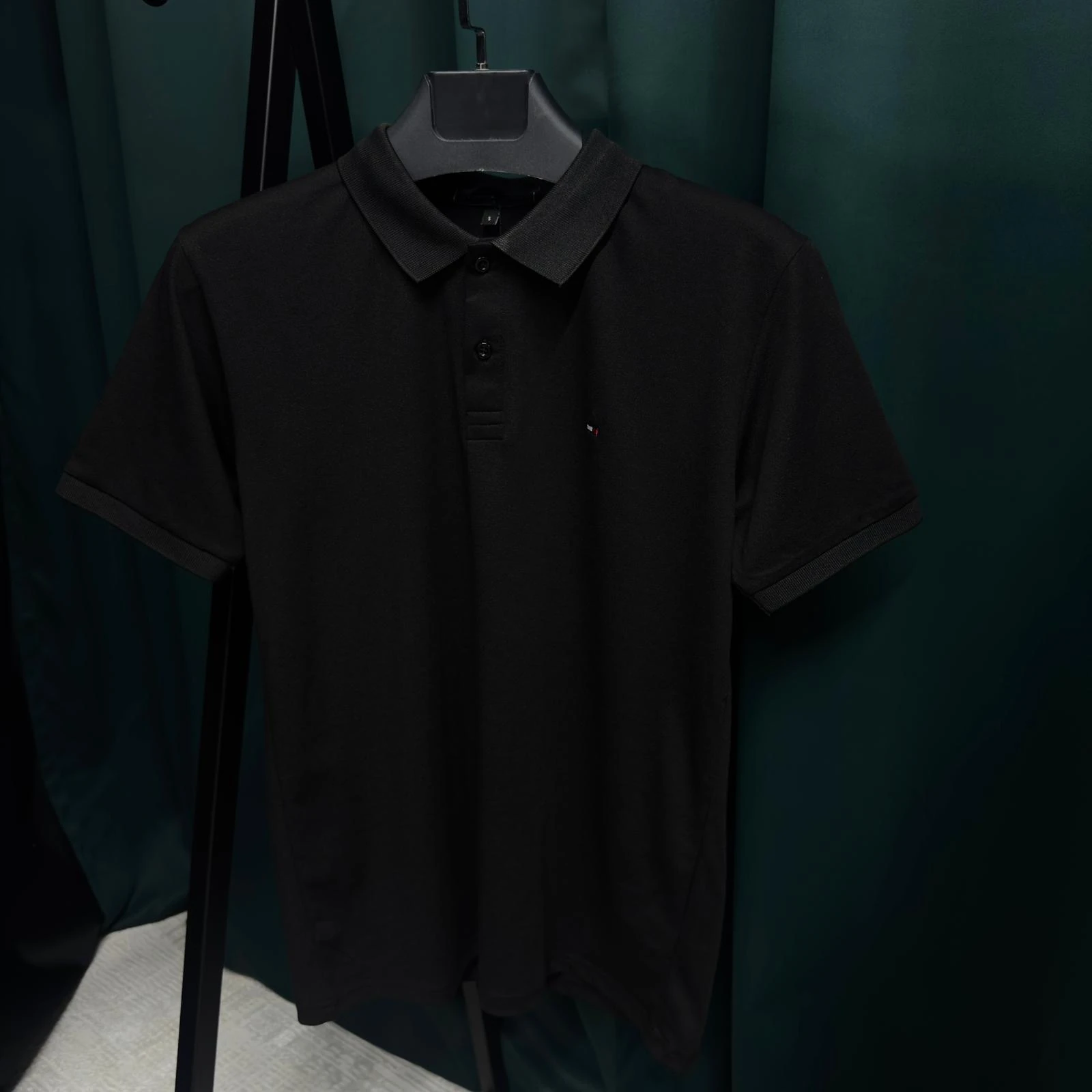 TOMMY POLO YAKA MERSELİZE T-SHİRT - SİYAH