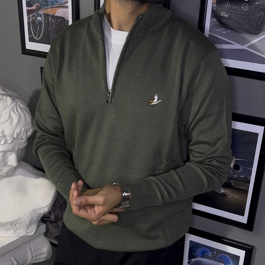 BEYMEN CLUB YARIM FERMUARLI TRİKO - HAKİ