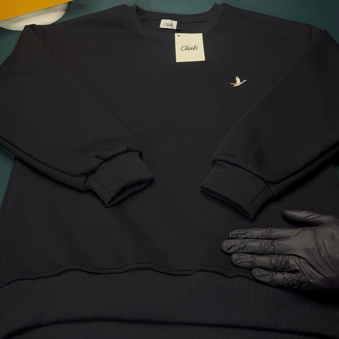 BEYMEN CLUB ÜÇ İPLİK ŞARDONLU BİSİKLET YAKA SWEATSHİRT - SİYAH