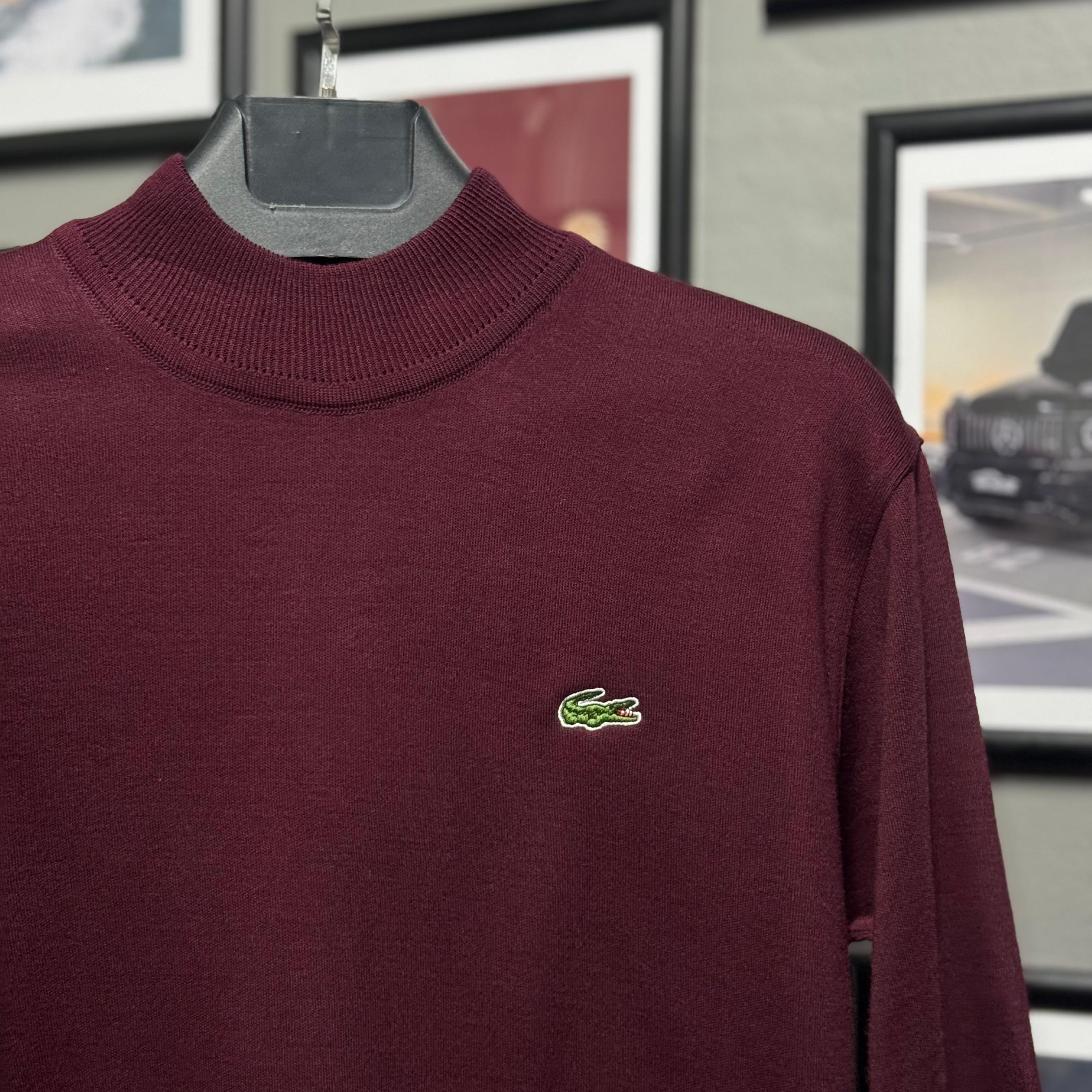 LACOSTE YARIM BOĞAZLI TRİKO - BORDO