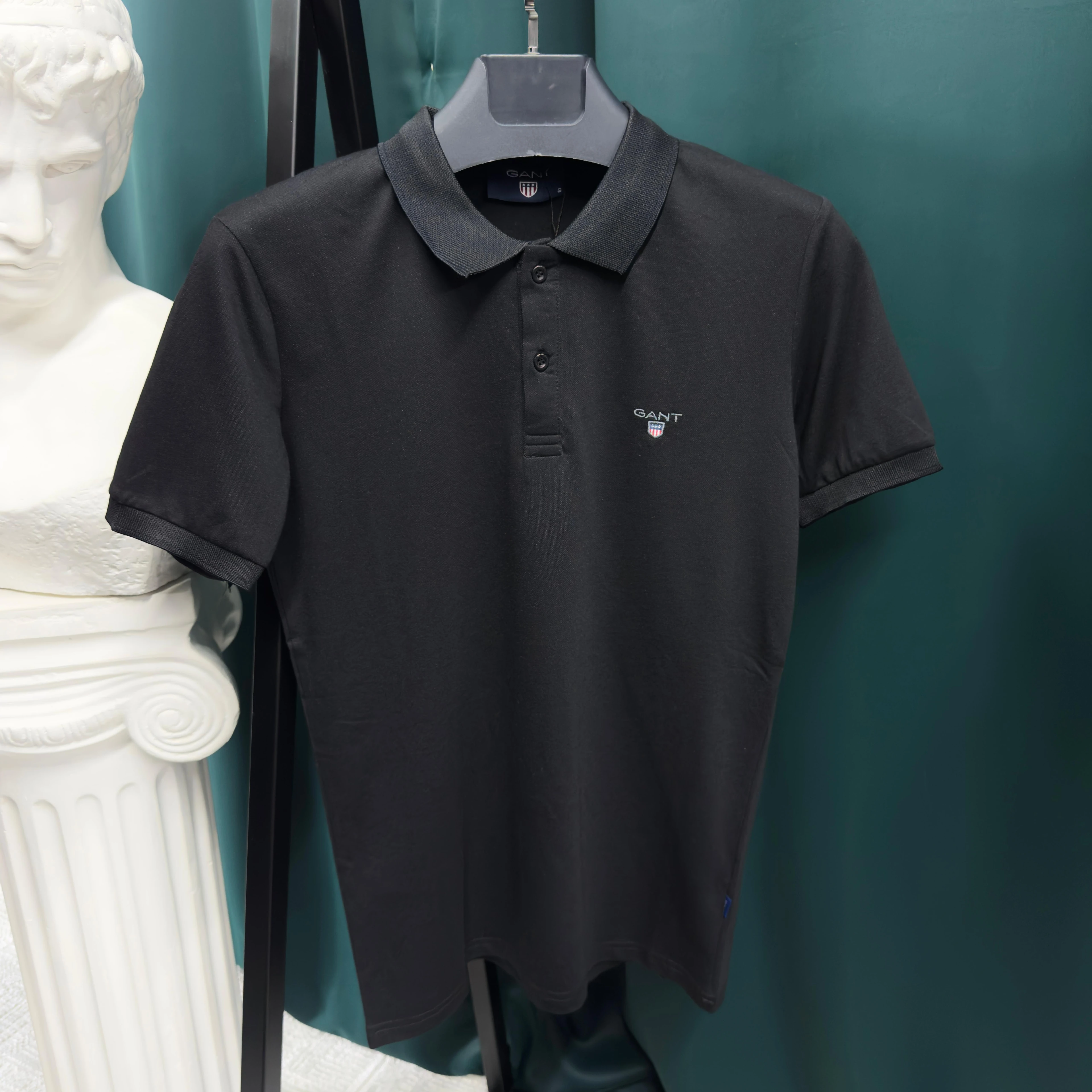 GANT POLO YAKA MERSELİZE T-SHİRT - SİYAH