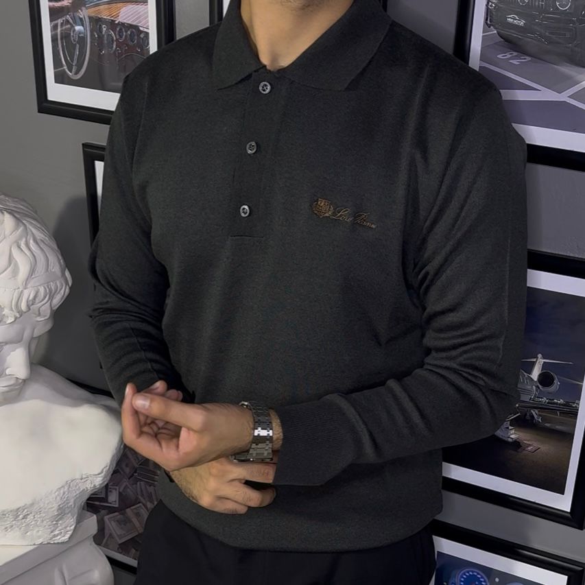 LORO PİANA POLO YAKALI TRİKO - GRİ