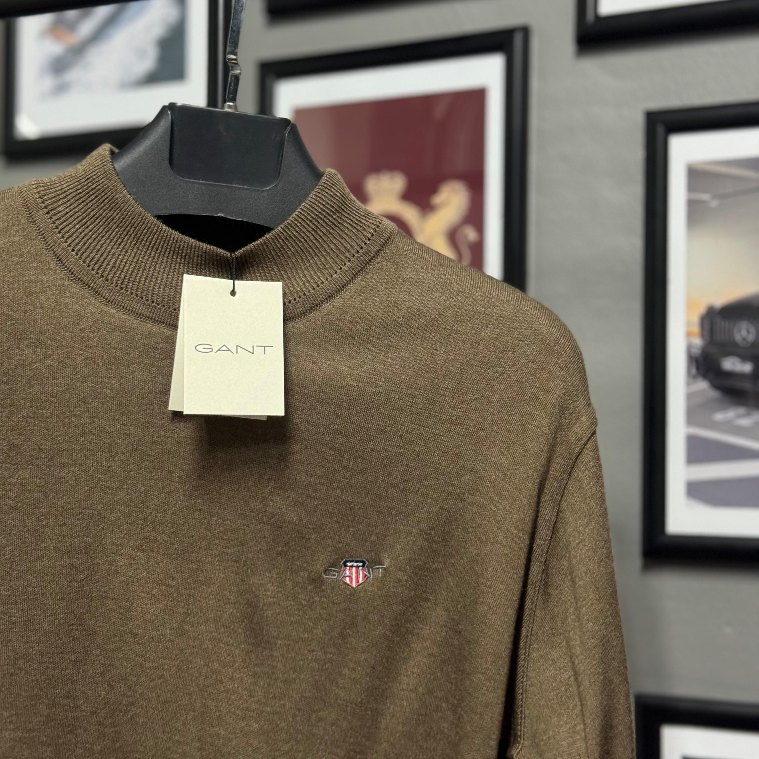 GANT YARIM BOĞAZLI TRİKO - KAHVERENGİ