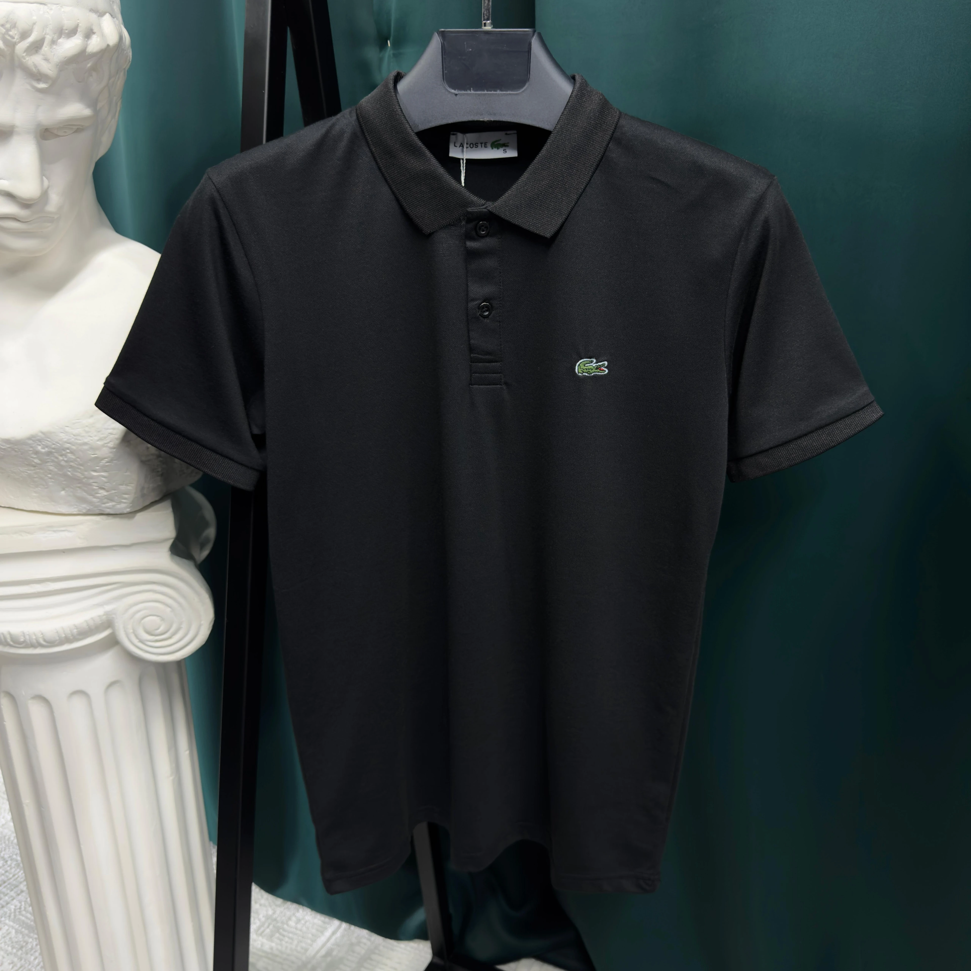 LACOSTE POLO YAKA MERSELİZE T-SHİRT - SİYAH