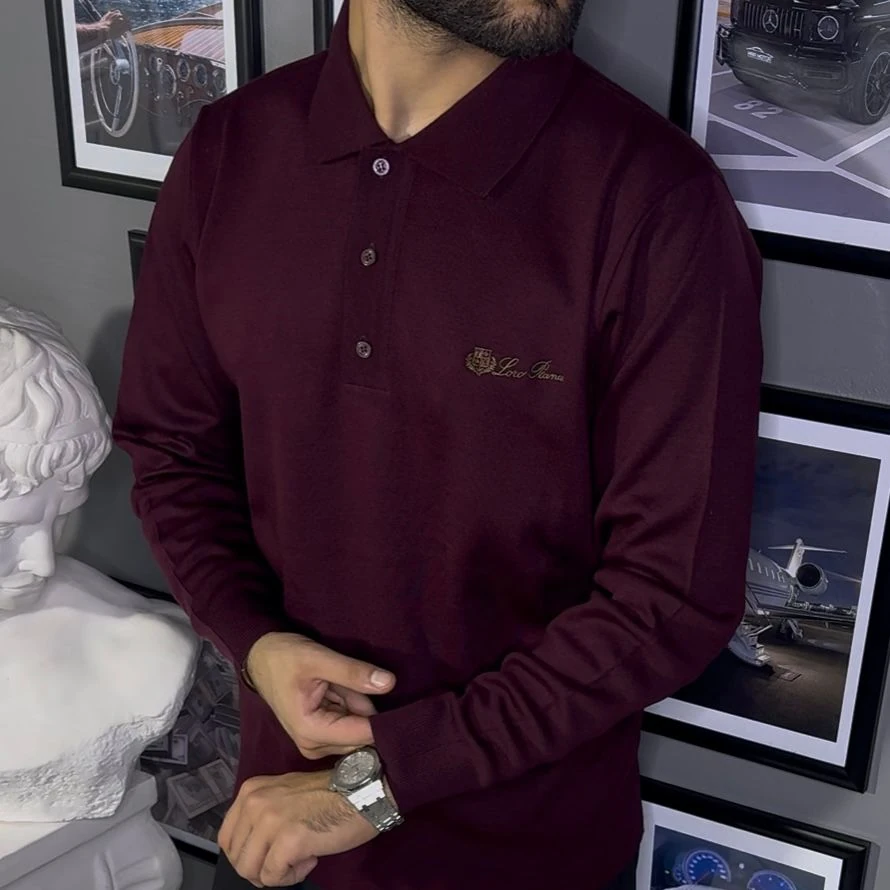 LORO PİANA POLO YAKALI TRİKO - BORDO