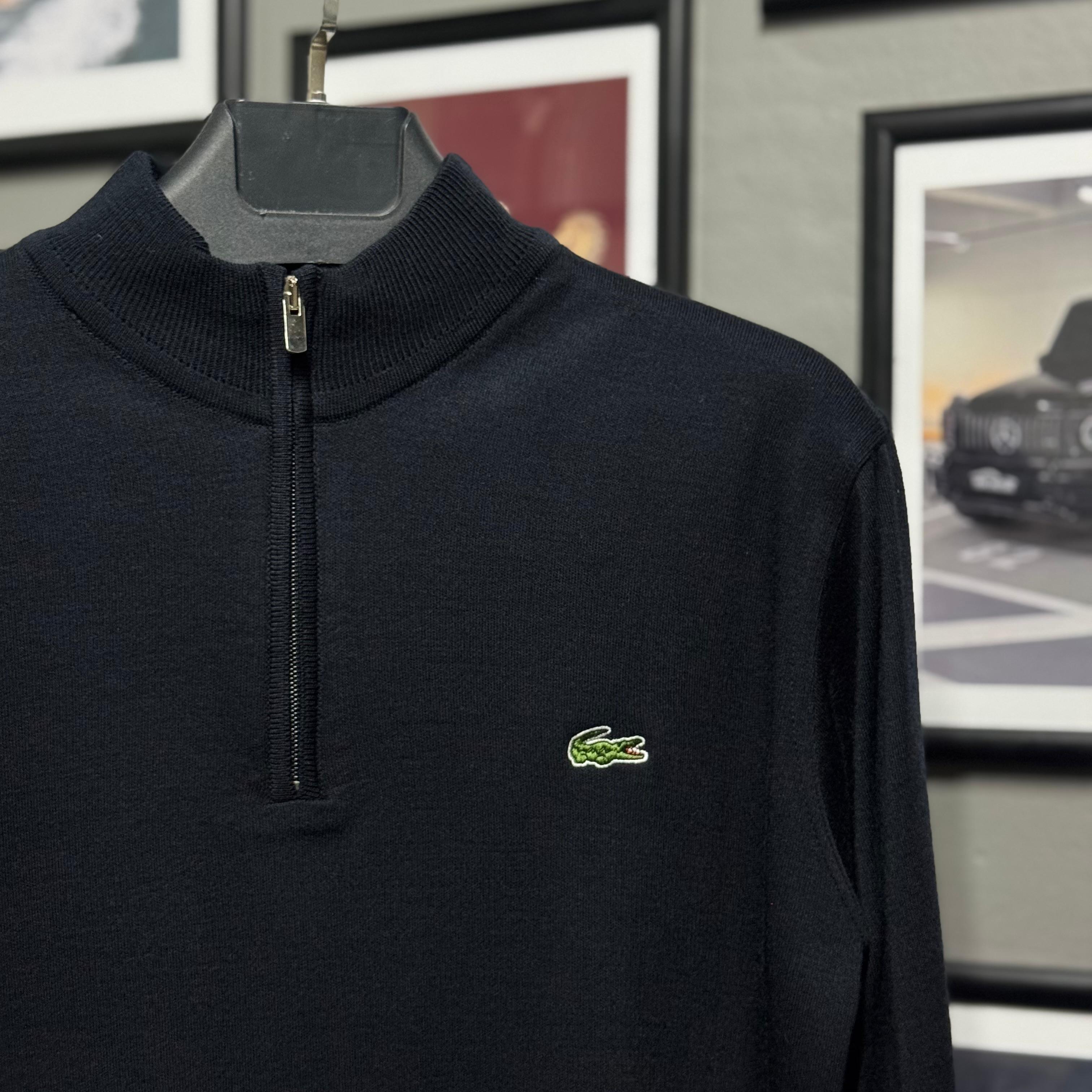 LACOSTE YARIM FERMUARLI TRİKO - LACİVERT