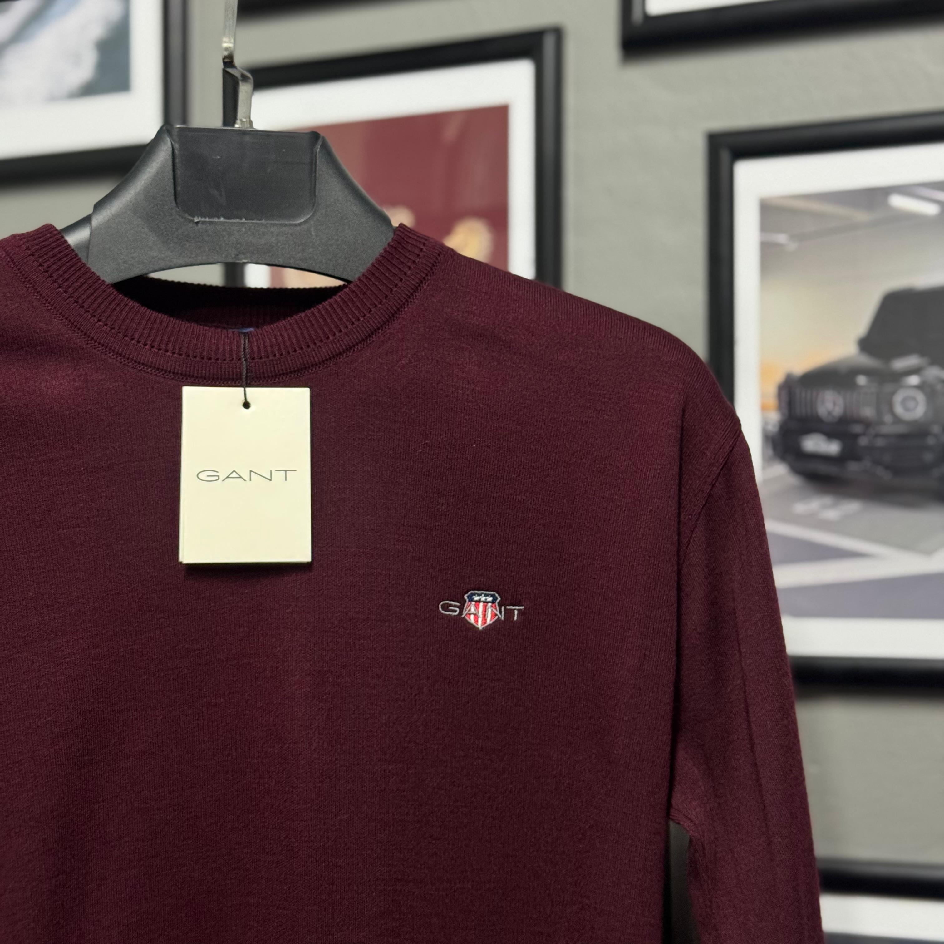 GANT BİSİKLET YAKALI TRİKO - BORDO