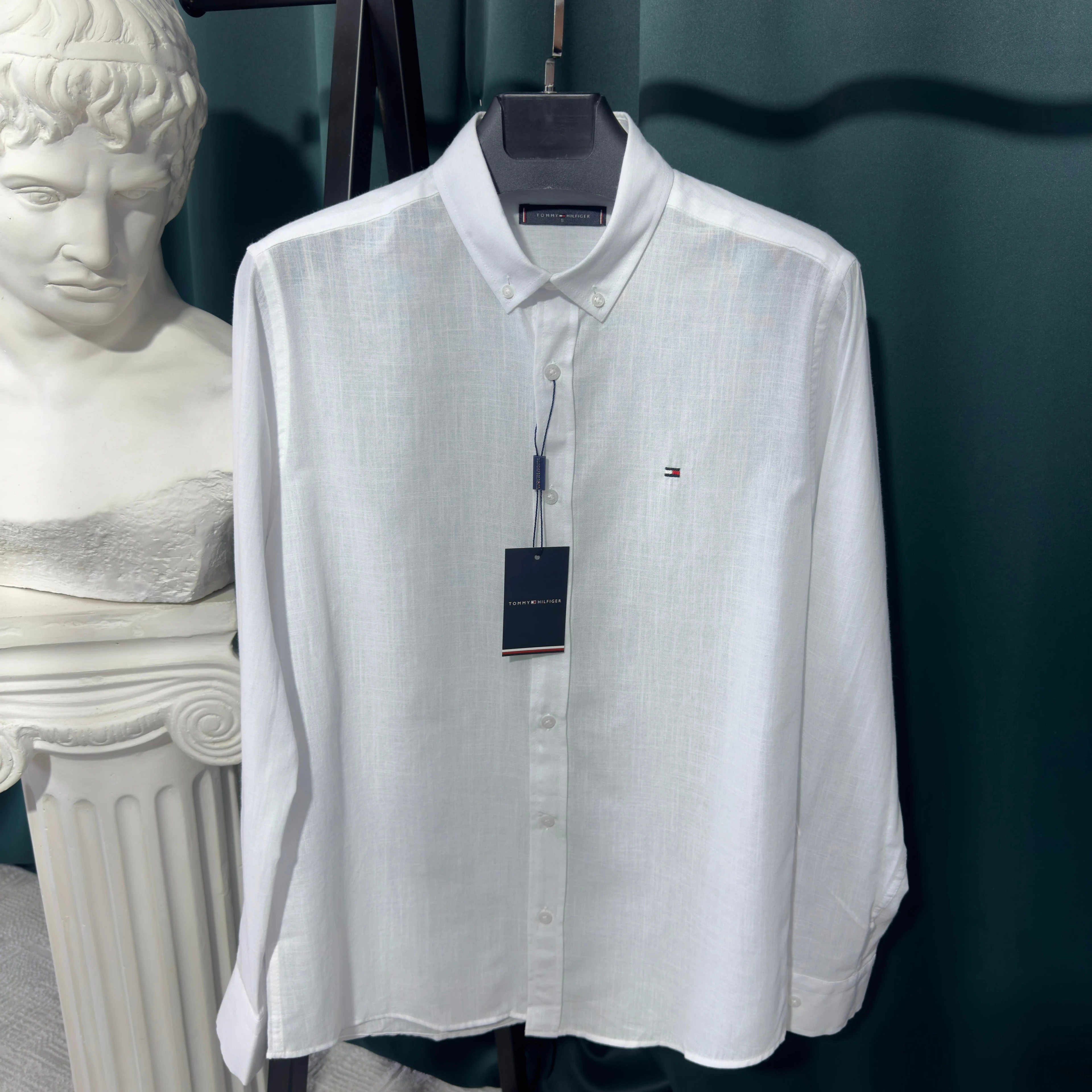 TOMMY KETEN GÖMLEK - BEYAZ