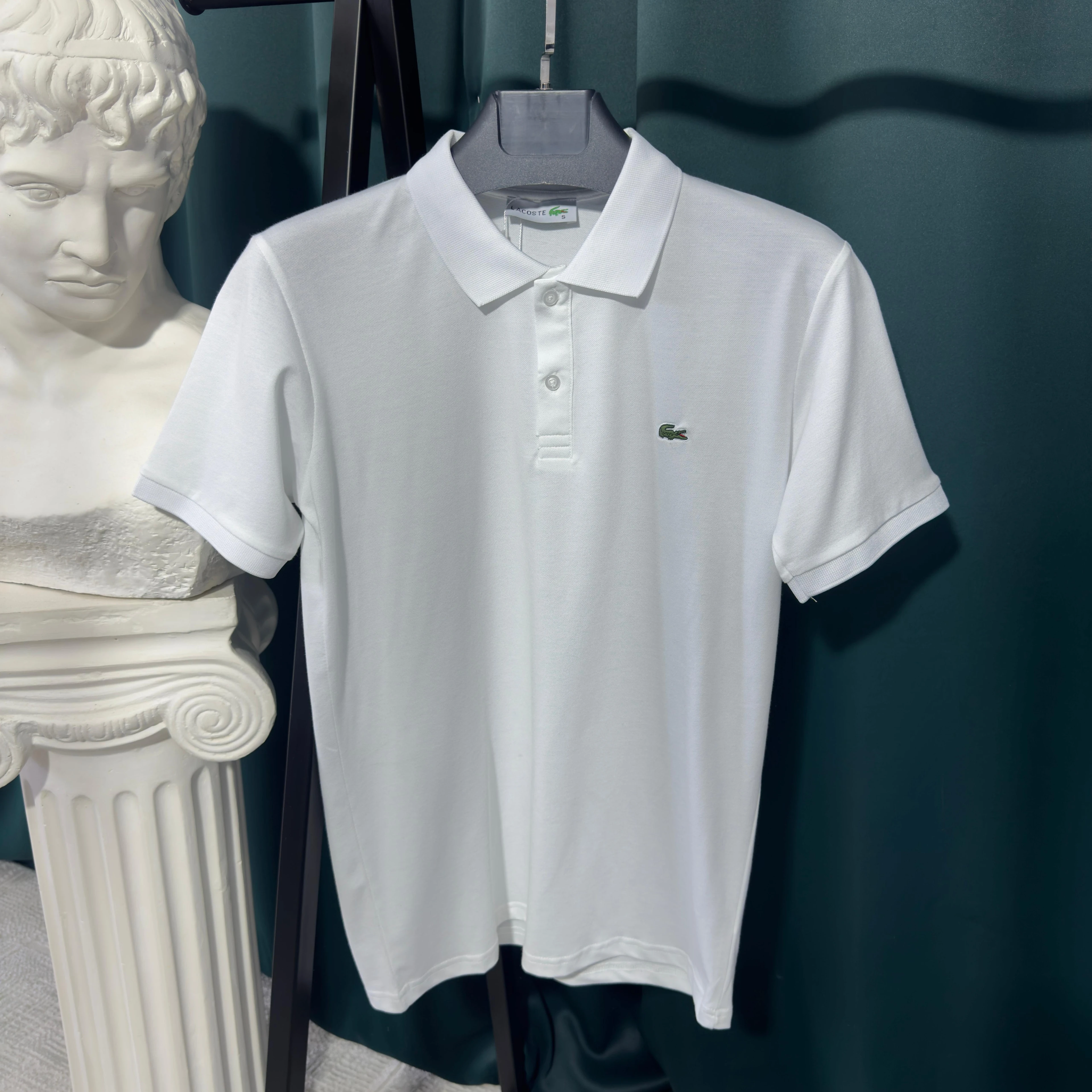 LACOSTE POLO YAKA MERSELİZE T-SHİRT - BEYAZ