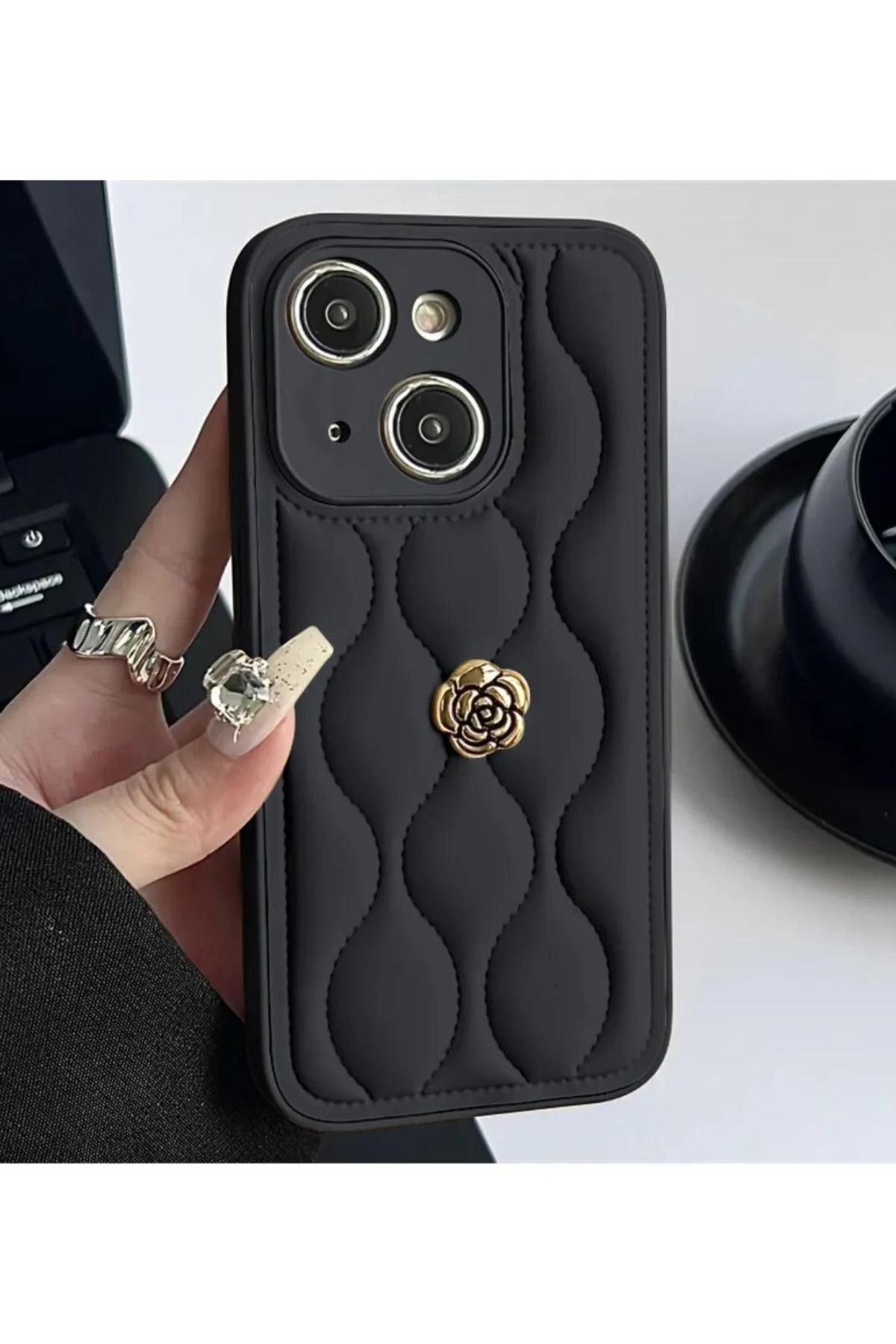 iPhone 14 Uyumlu Kılıf Deri Kılıf Yanları Silikon Kapak