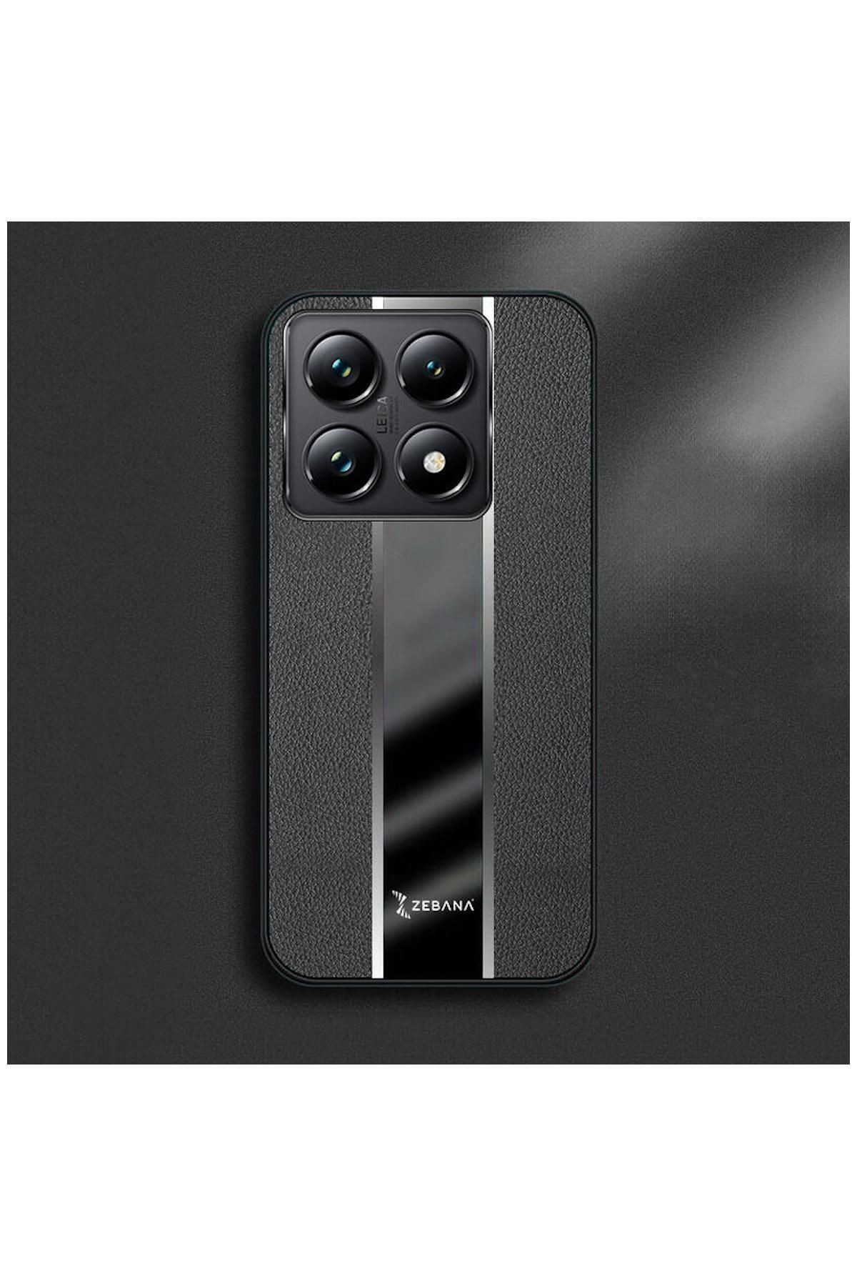Xiaomi Mi 14T Uyumlu Kılıf Zebana Premium Deri Kılıf Kahverengi
