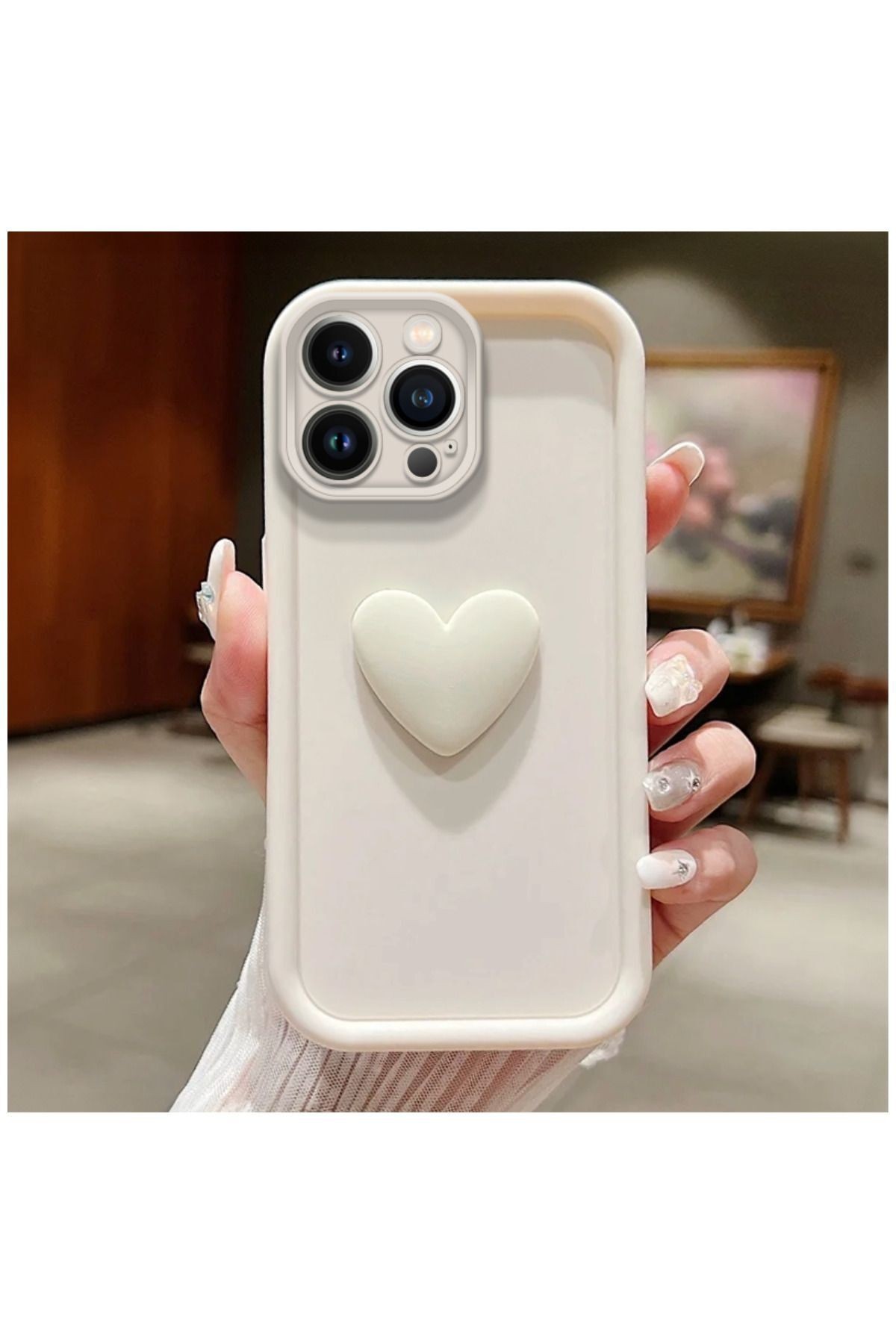 Apple iPhone 15 Pro Max Uyumlu Kılıf Zebana Amour Silikon Kılıf Siyah