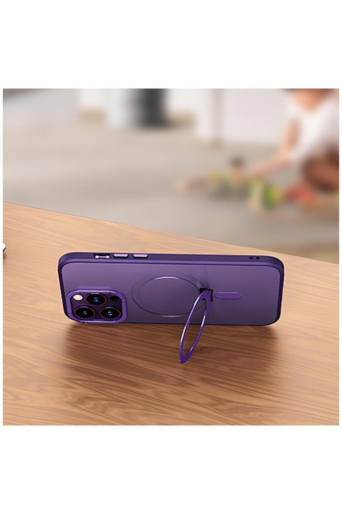 Samsung Galaxy S23 Ultra Uyumlu Kılıf Zebana First Class Standlı Magsafe Silikon Kılıf Lacivert