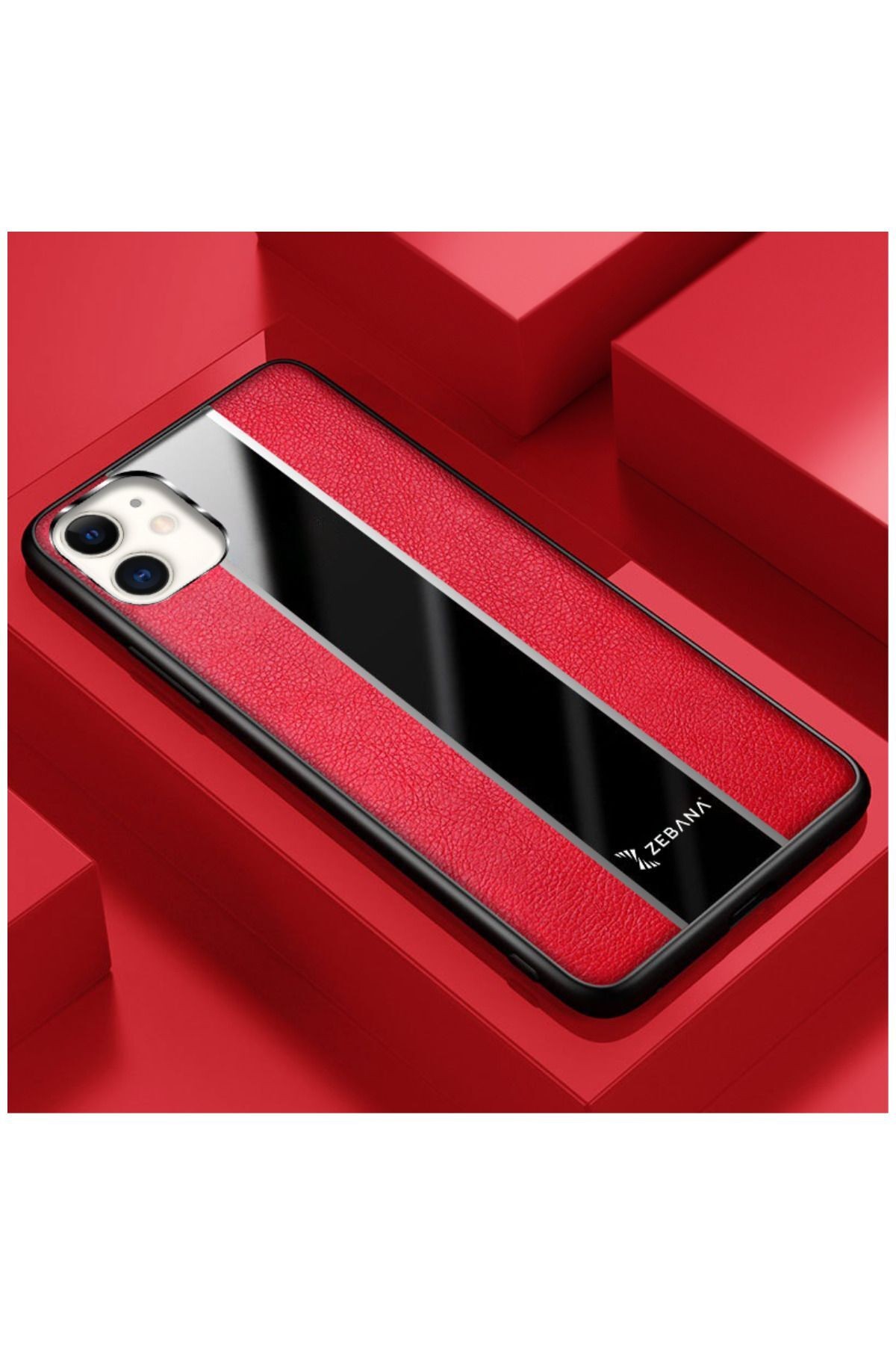 Apple Iphone 11 Uyumlu Kılıf Zebana Premium Deri Kılıf Siyah