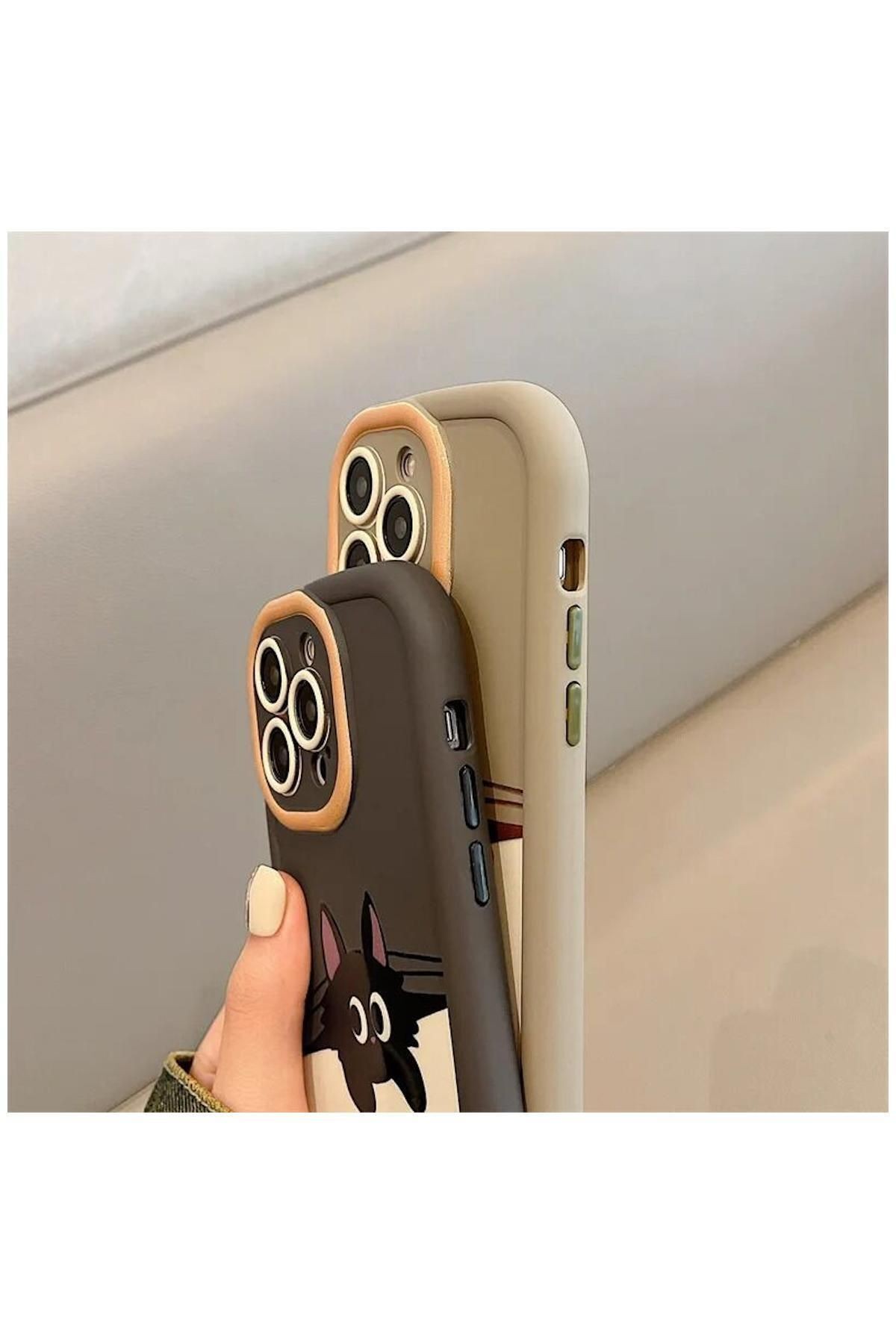 Apple Iphone 11 Uyumlu Kılıf El Bilekli Cat And Puppy Silikon Kılıf Bej