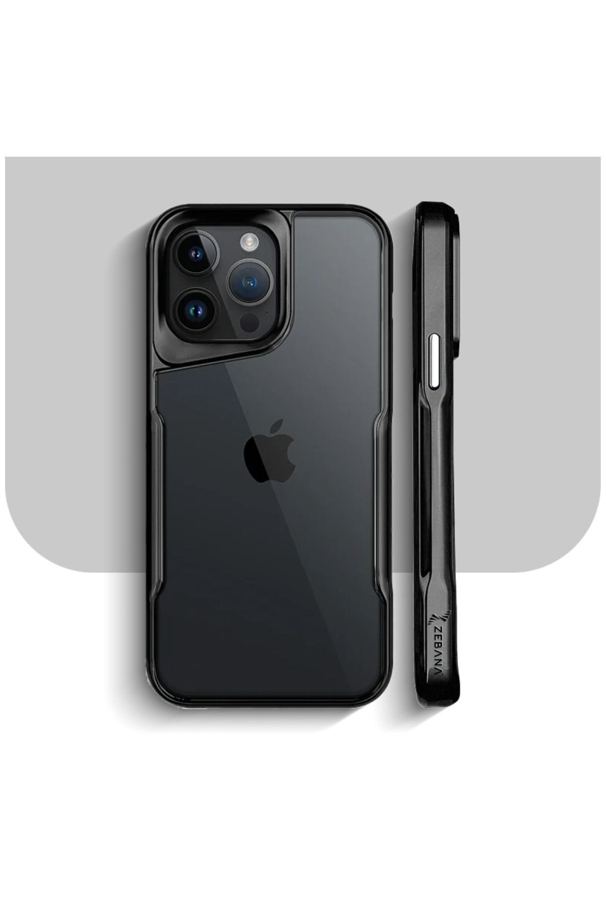 Apple iPhone 14 Pro Max Uyumlu Kılıf Zebana Platin Silikon Kılıf Gümüş