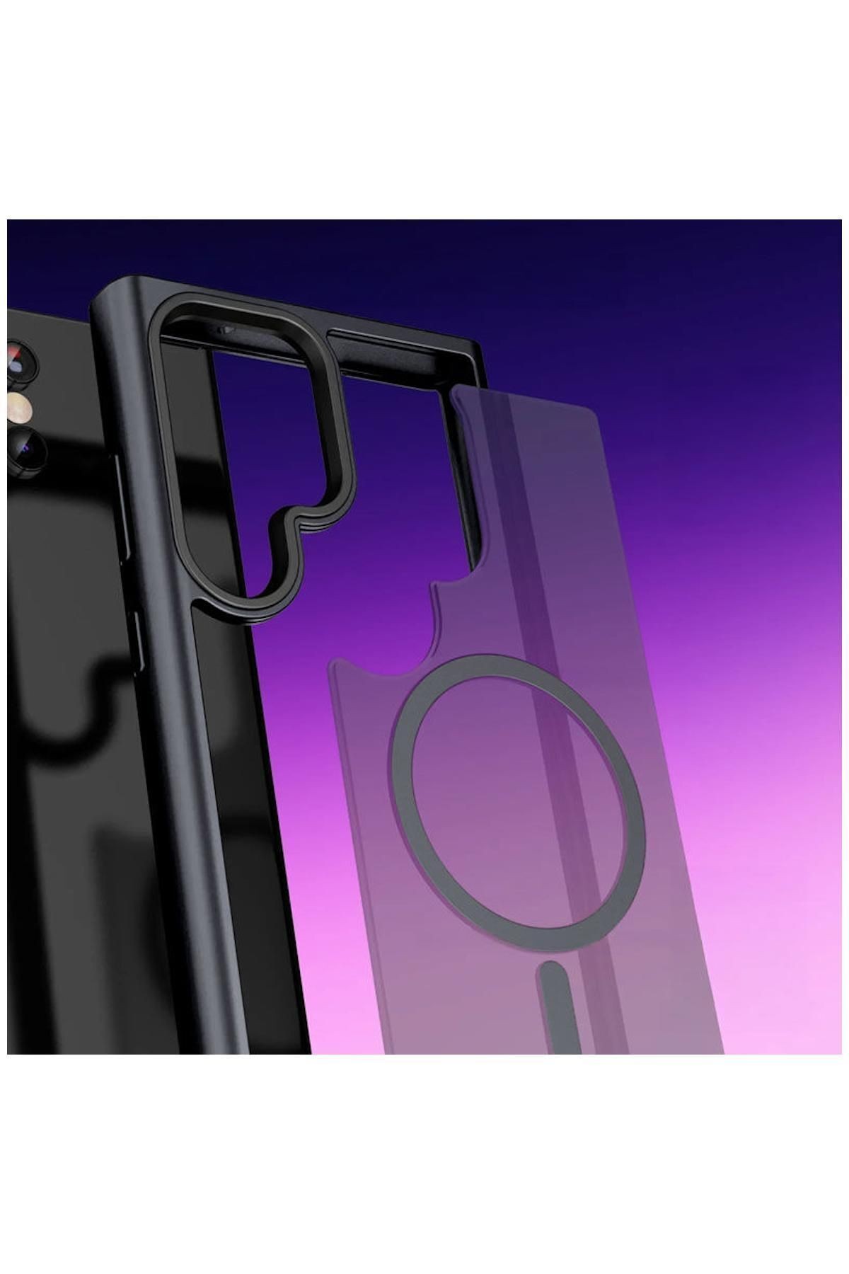 Samsung Galaxy S24 Ultra Uyumlu Kılıf Zebana Fros Silikon Kılıf (Kablosuz Şarj Destekli) Gri