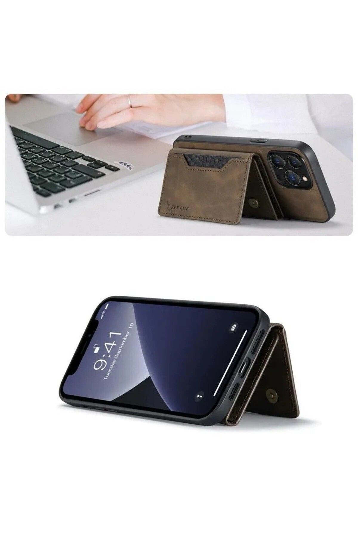 Samsung-Galaxy S24 Zebana 2in1 Elite Class Cüzdanlı Deri Kılıf