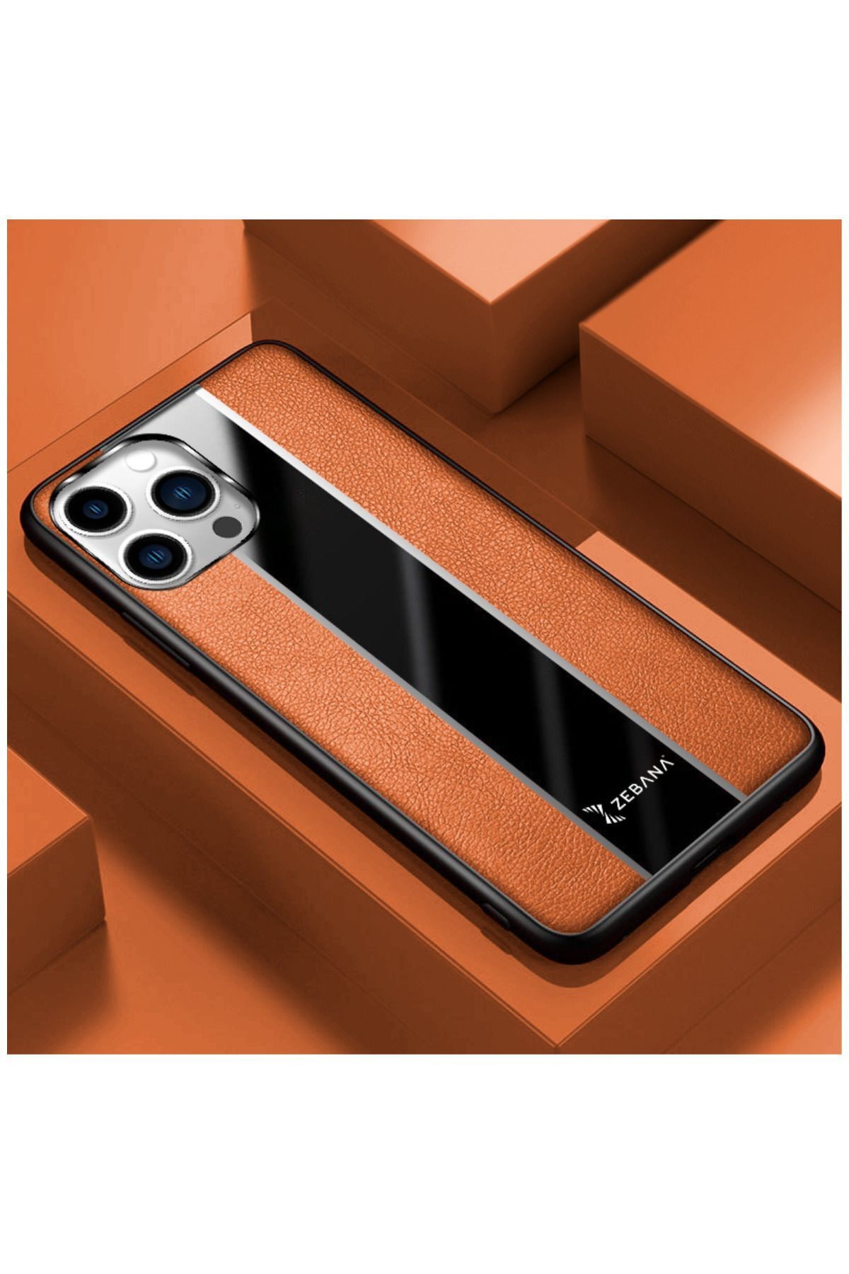 Apple Iphone 12 Pro Max Uyumlu Kılıf Premium Deri Kılıf Kahverengi