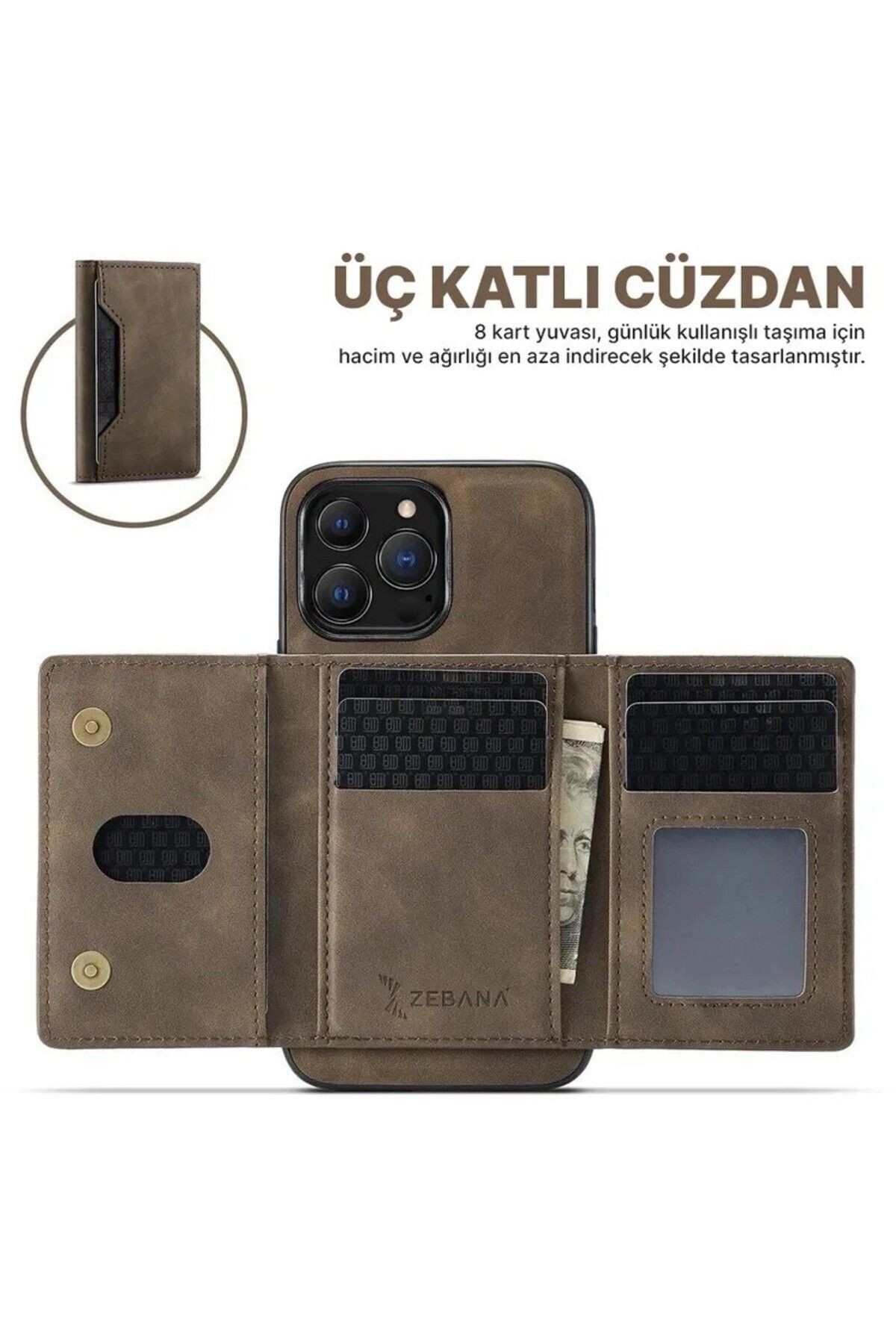 Samsung-Galaxy S24 Zebana 2in1 Elite Class Cüzdanlı Deri Kılıf