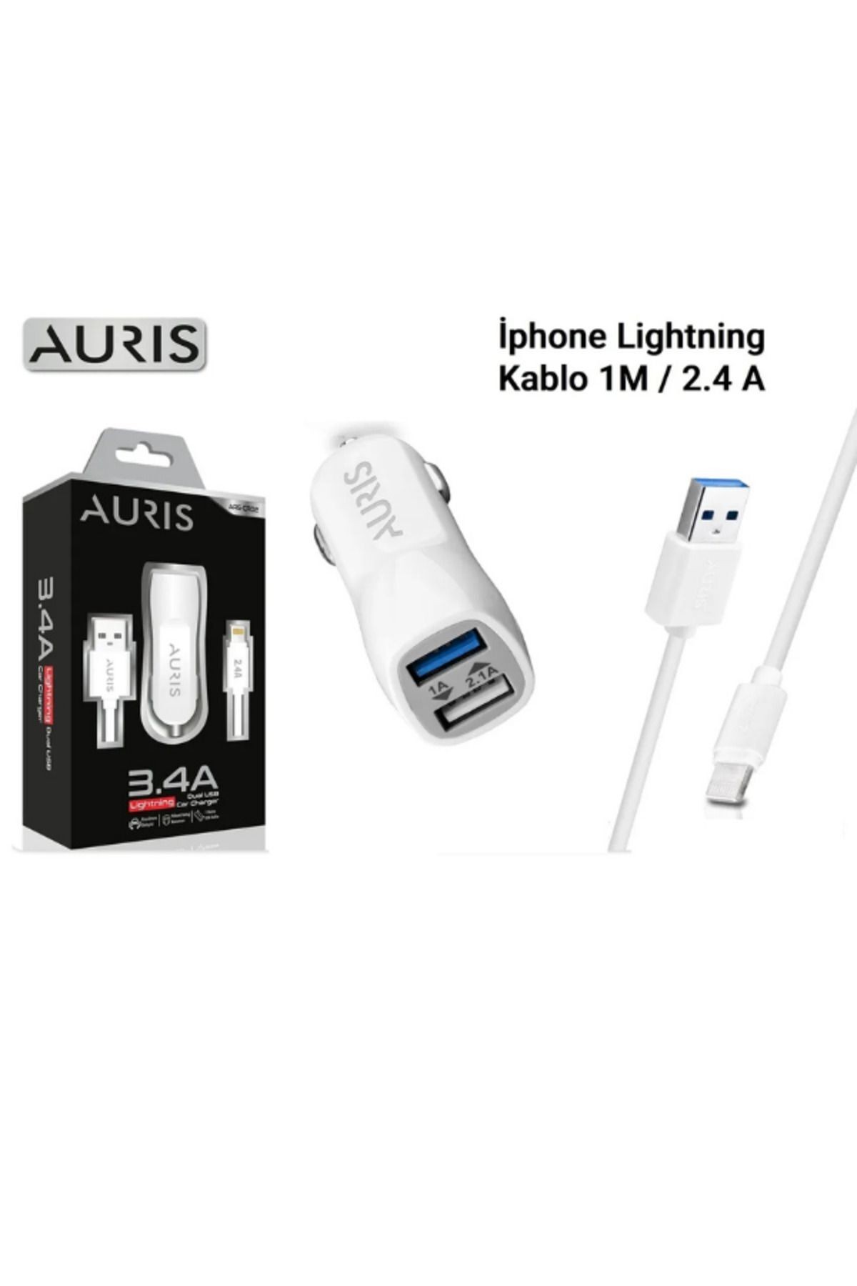 CR02 Lightning Araç Şarj Seti 3.4AUyumlu