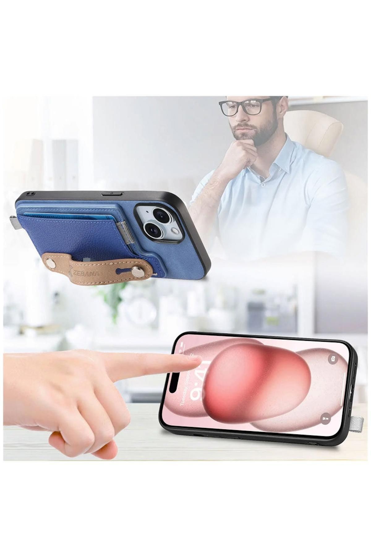 Apple Iphone 14 Pro Max Uyumlu Kılıf 2in1 Kartlıklı Best Deri Kılıf Kahverengi