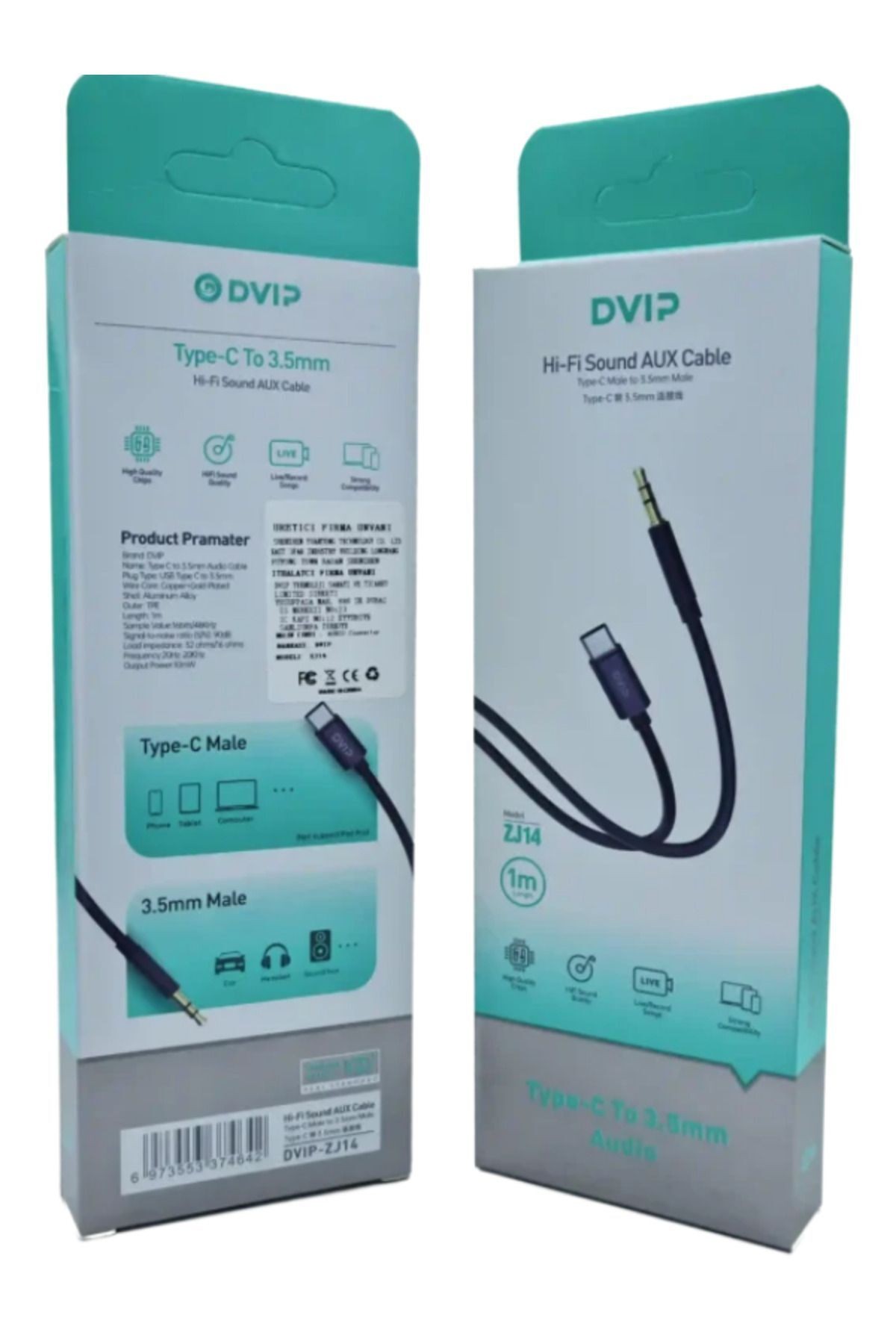 1 Metre Aux Çevirici TYPE-C Dönüştürücü