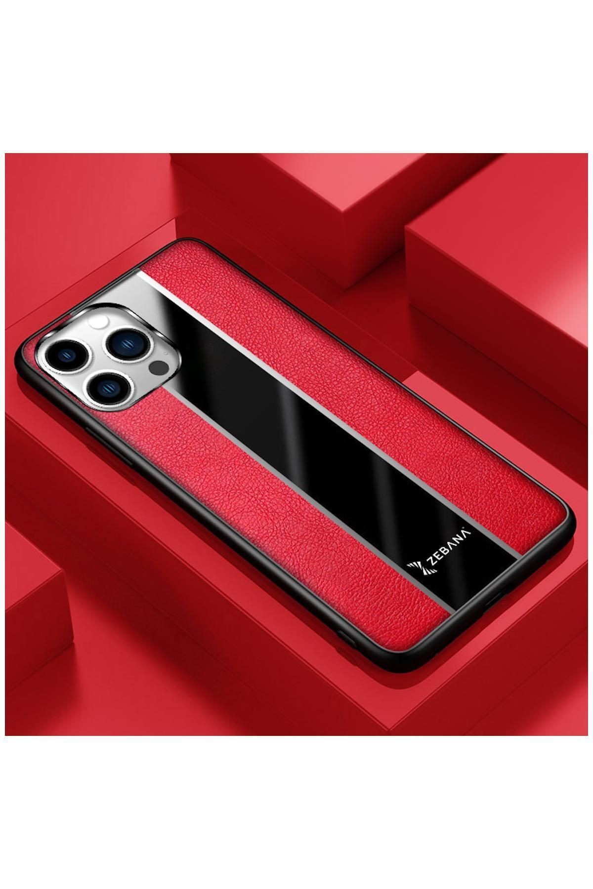 Apple Iphone 12 Pro Max Uyumlu Kılıf Zebana Premium Deri Kılıf Siyah