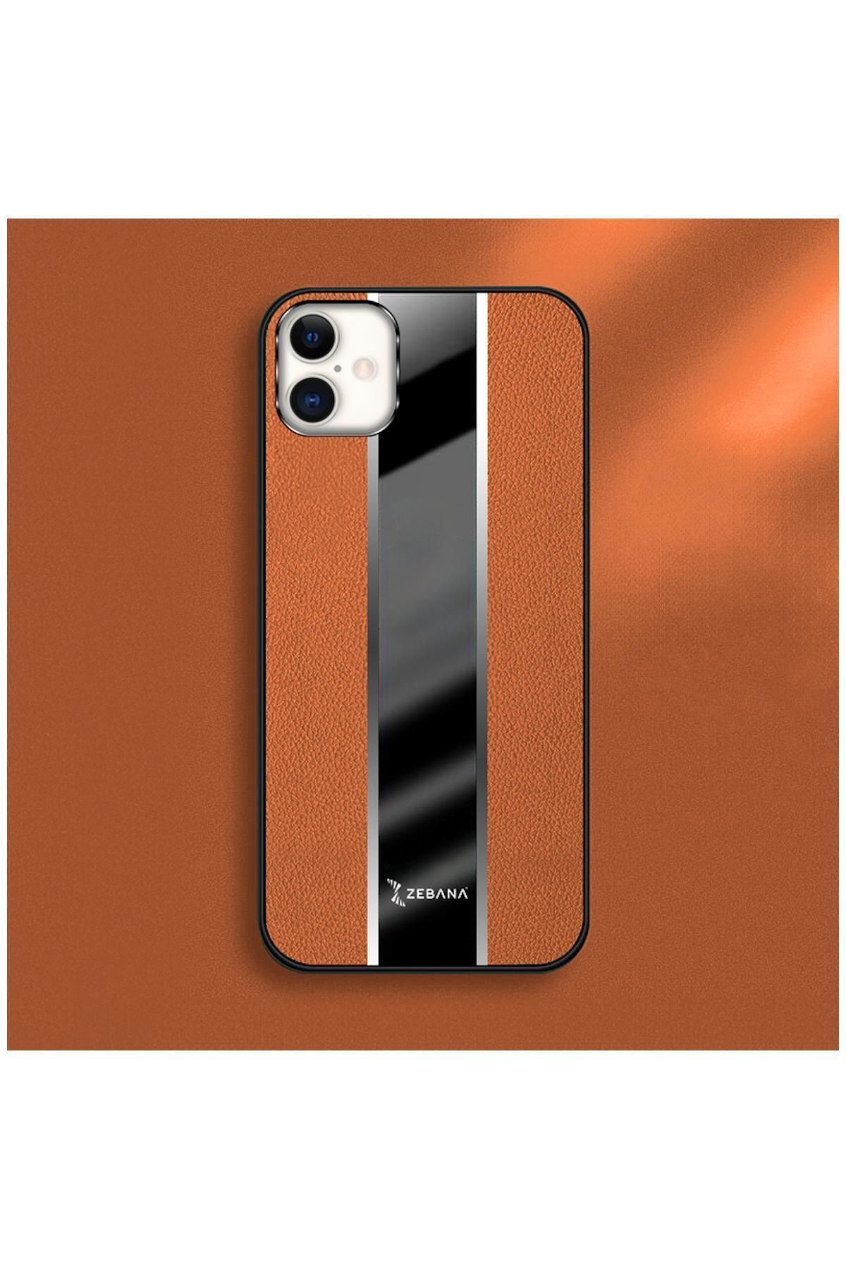 Apple iPhone 16 Uyumlu Kılıf Zebana Premium Deri Kılıf Kahverengi
