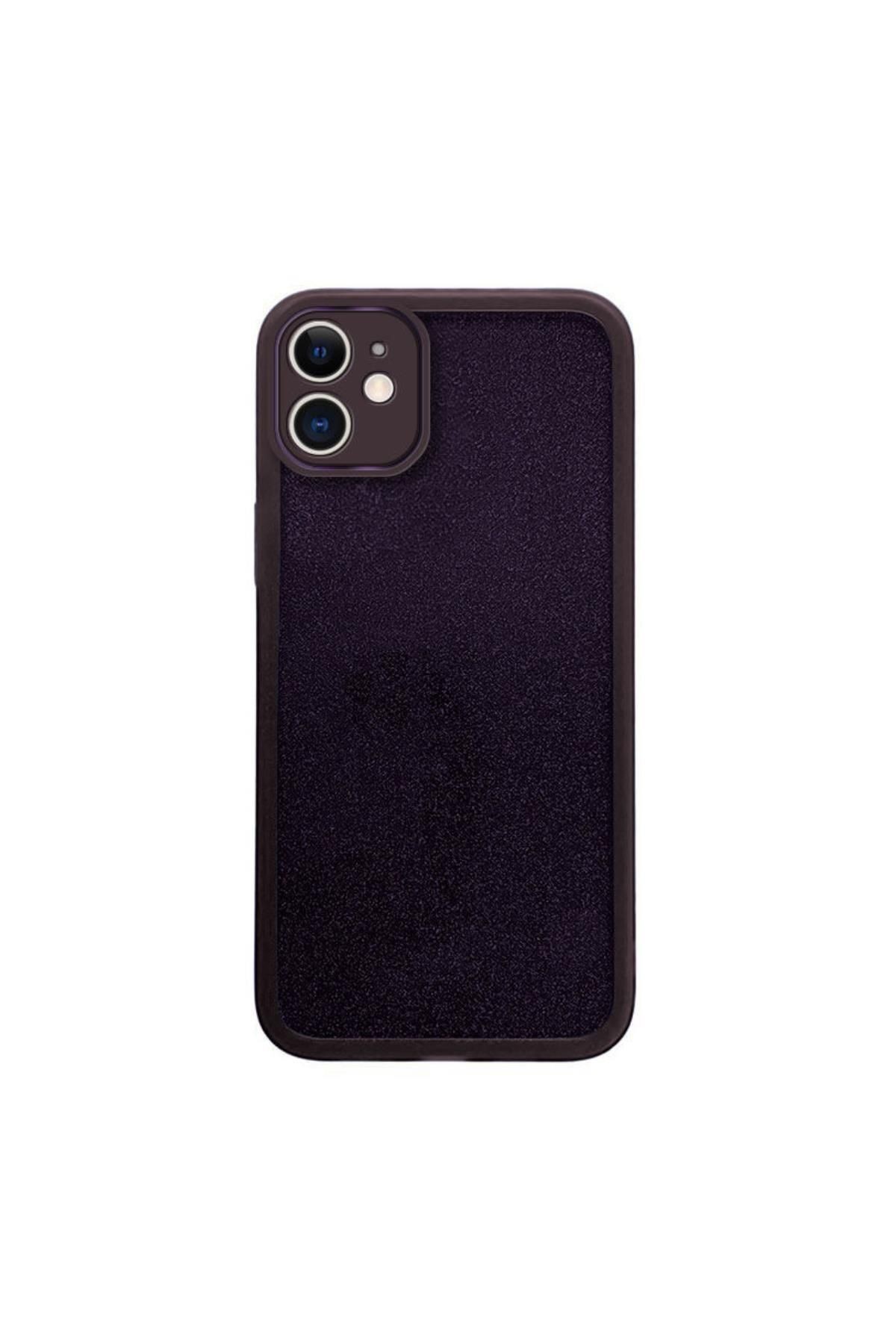 Apple Iphone 11 Uyumlu Kılıf Işıltım Silikon Kılıf - Kamera Lens Korumalı Derin Mor