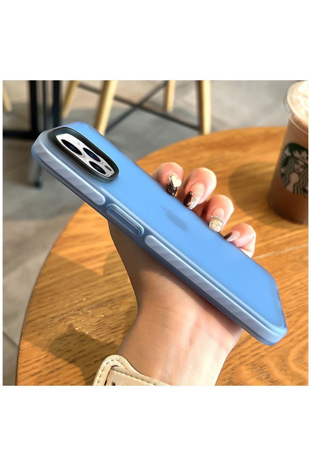 Apple Iphone 15 Pro Max Uyumlu Kılıf Airbag Fundas Silikon Kılıf Sierra Mavisi