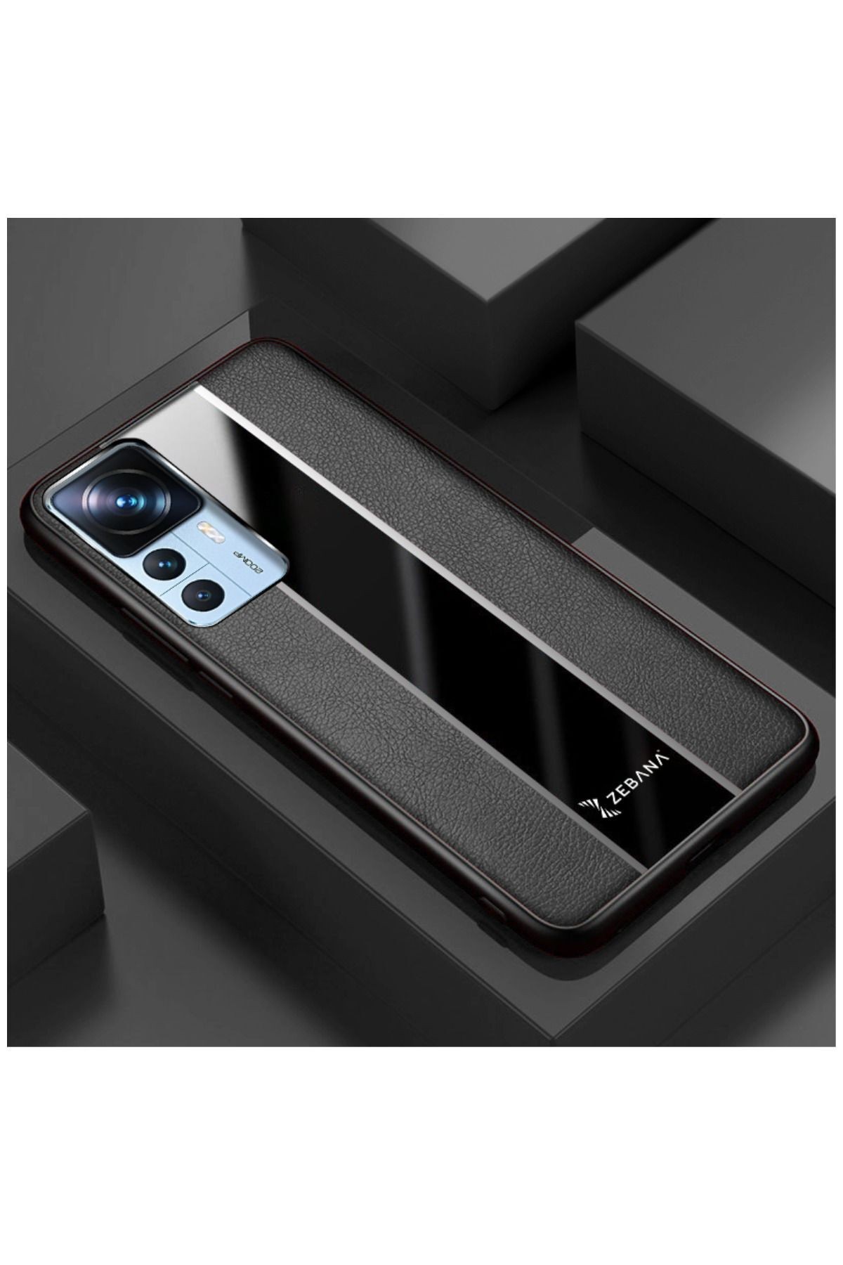 Xiaomi Mi 12t Pro Uyumlu Kılıf Premium Deri Kılıf Siyah