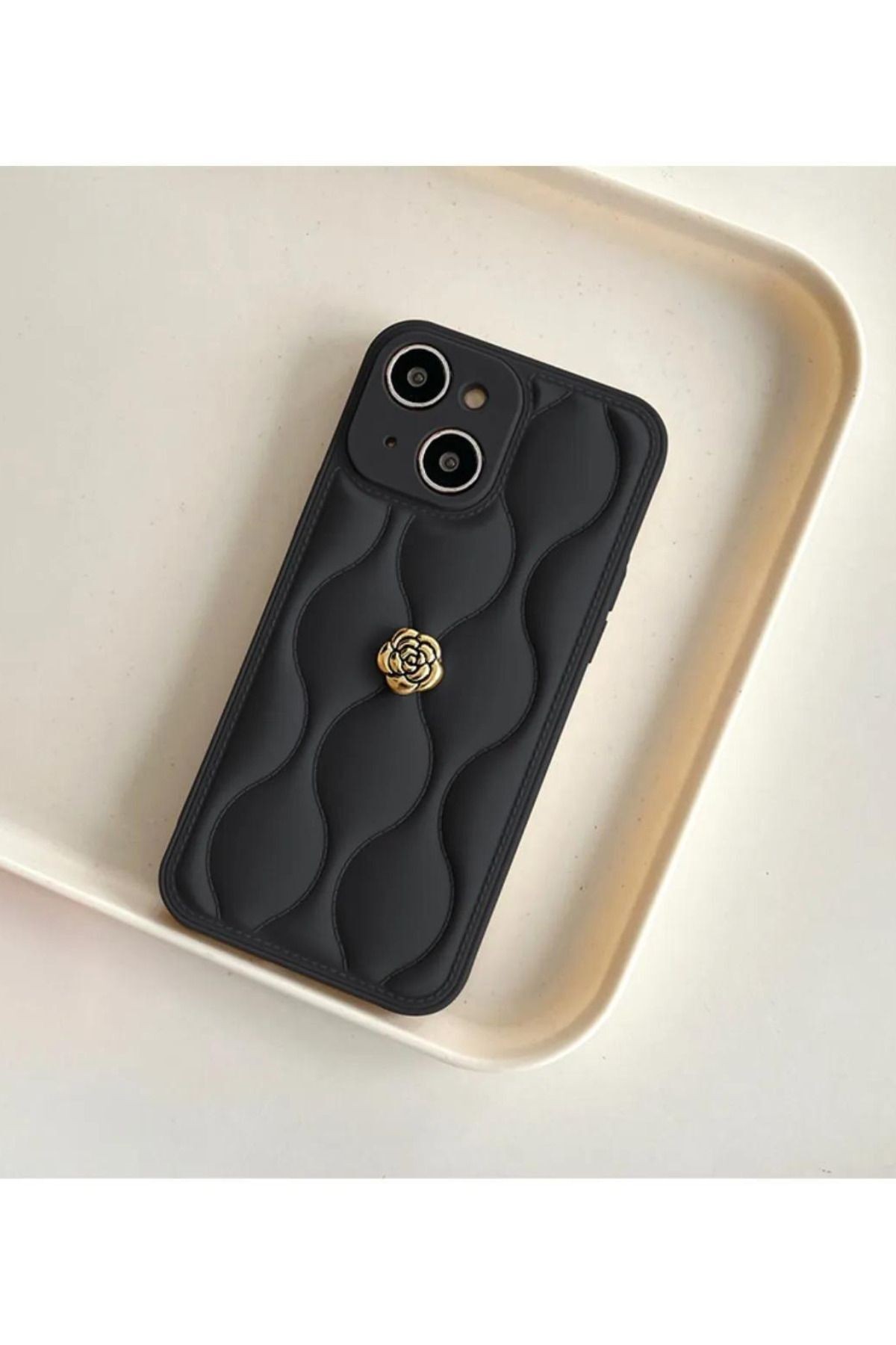 iPhone 14 Uyumlu Kılıf Deri Kılıf Yanları Silikon Kapak