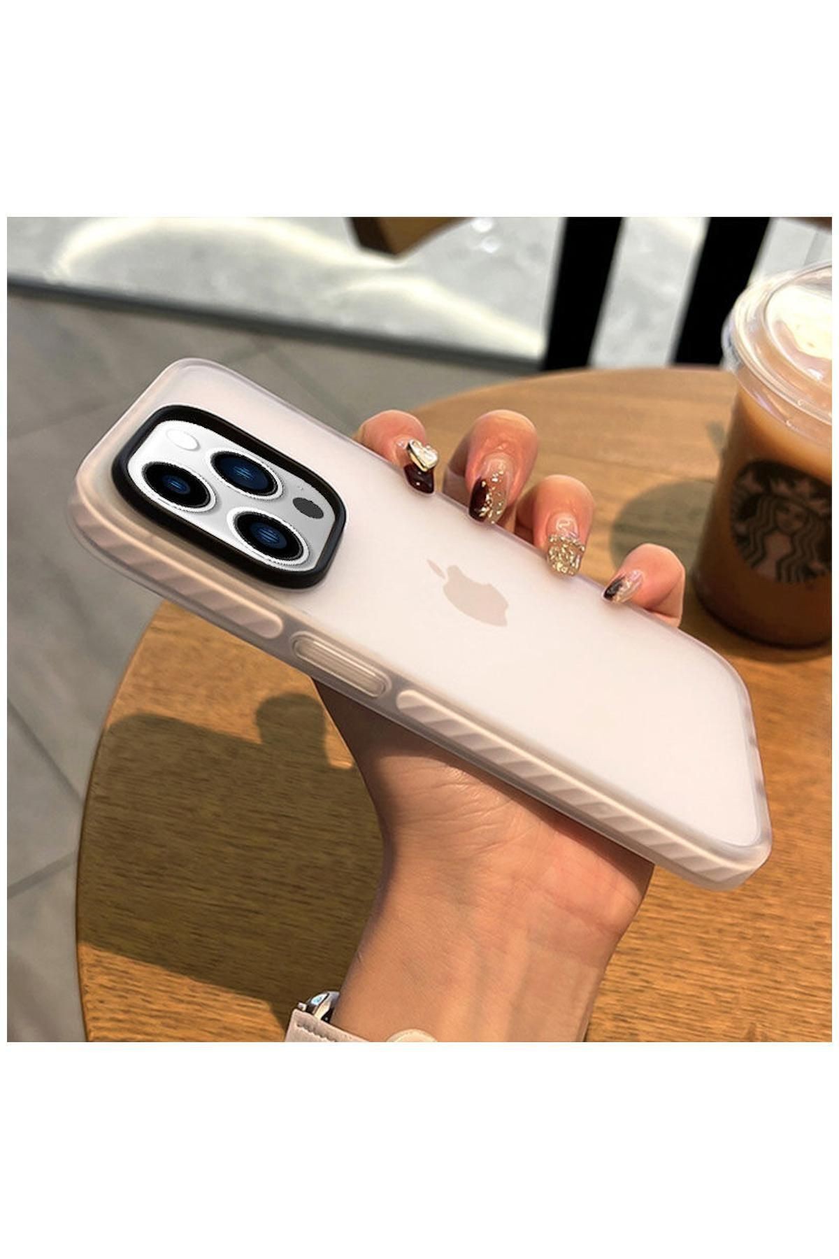 Apple Iphone 14 Pro Max Uyumlu Kılıf Airbag Fundas Silikon Kılıf Beyaz
