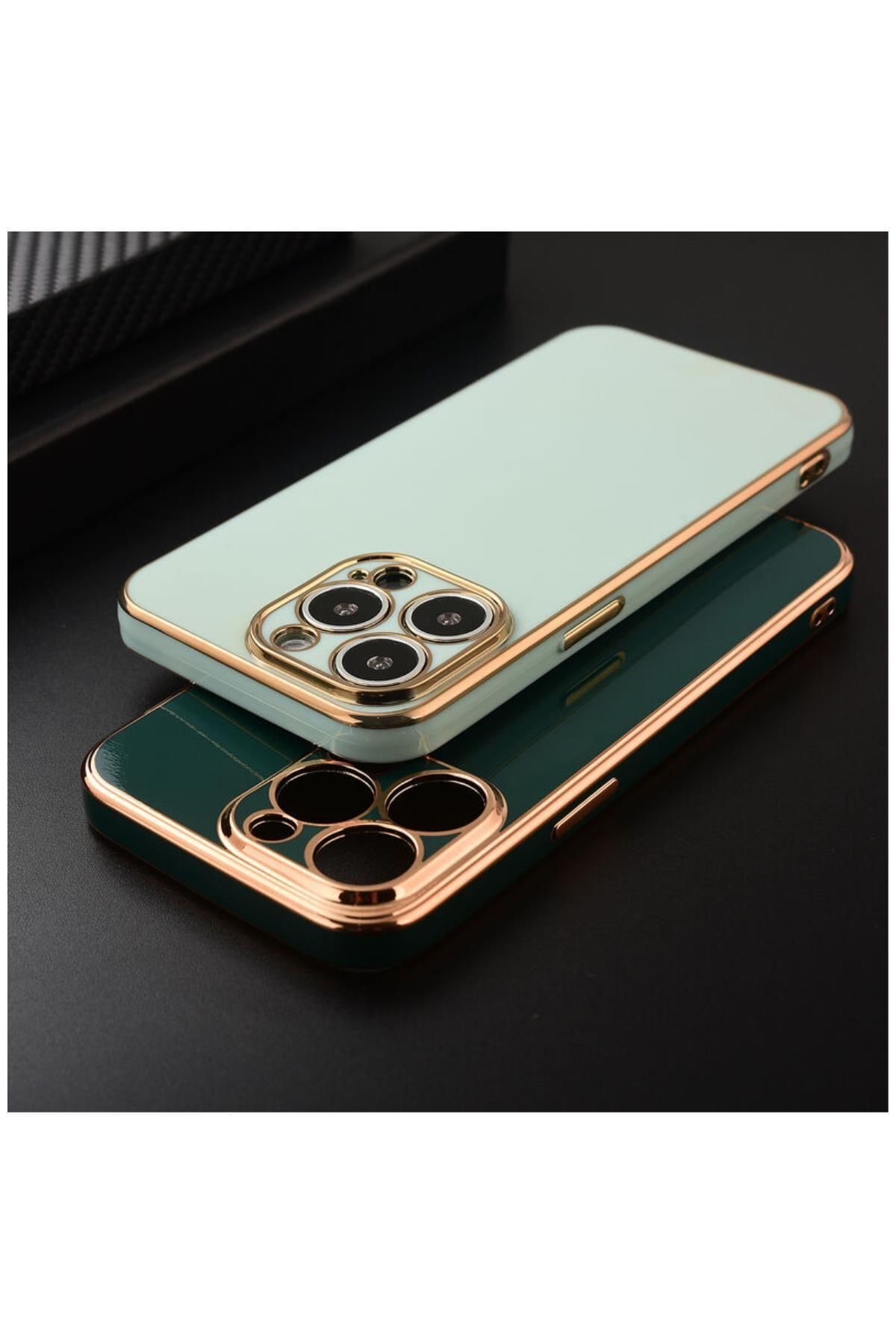 Apple Iphone 11 Uyumlu Kılıf Golden Silikon Kılıf Siyah