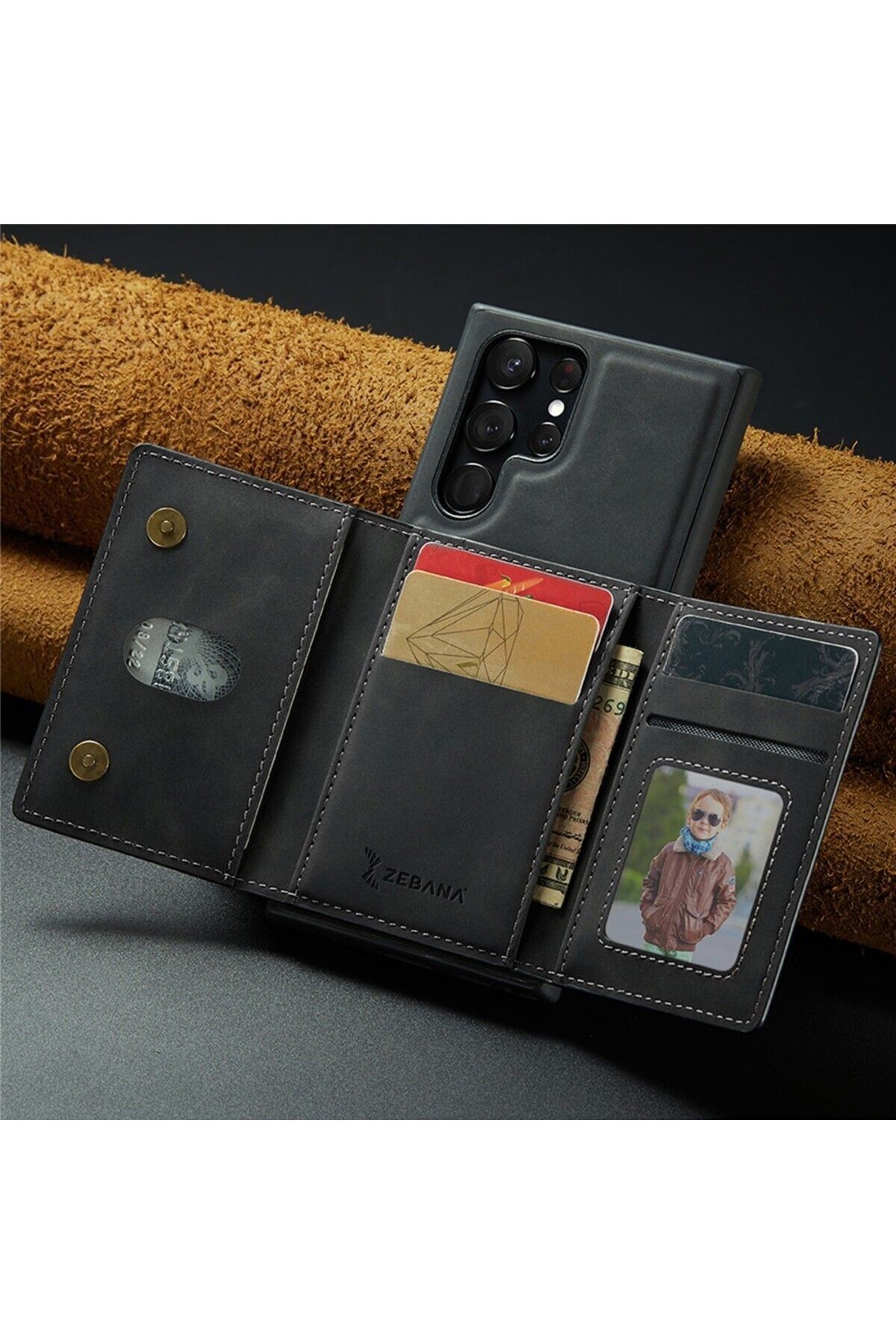 Samsung-Galaxy S24 Zebana 2in1 Elite Class Cüzdanlı Deri Kılıf